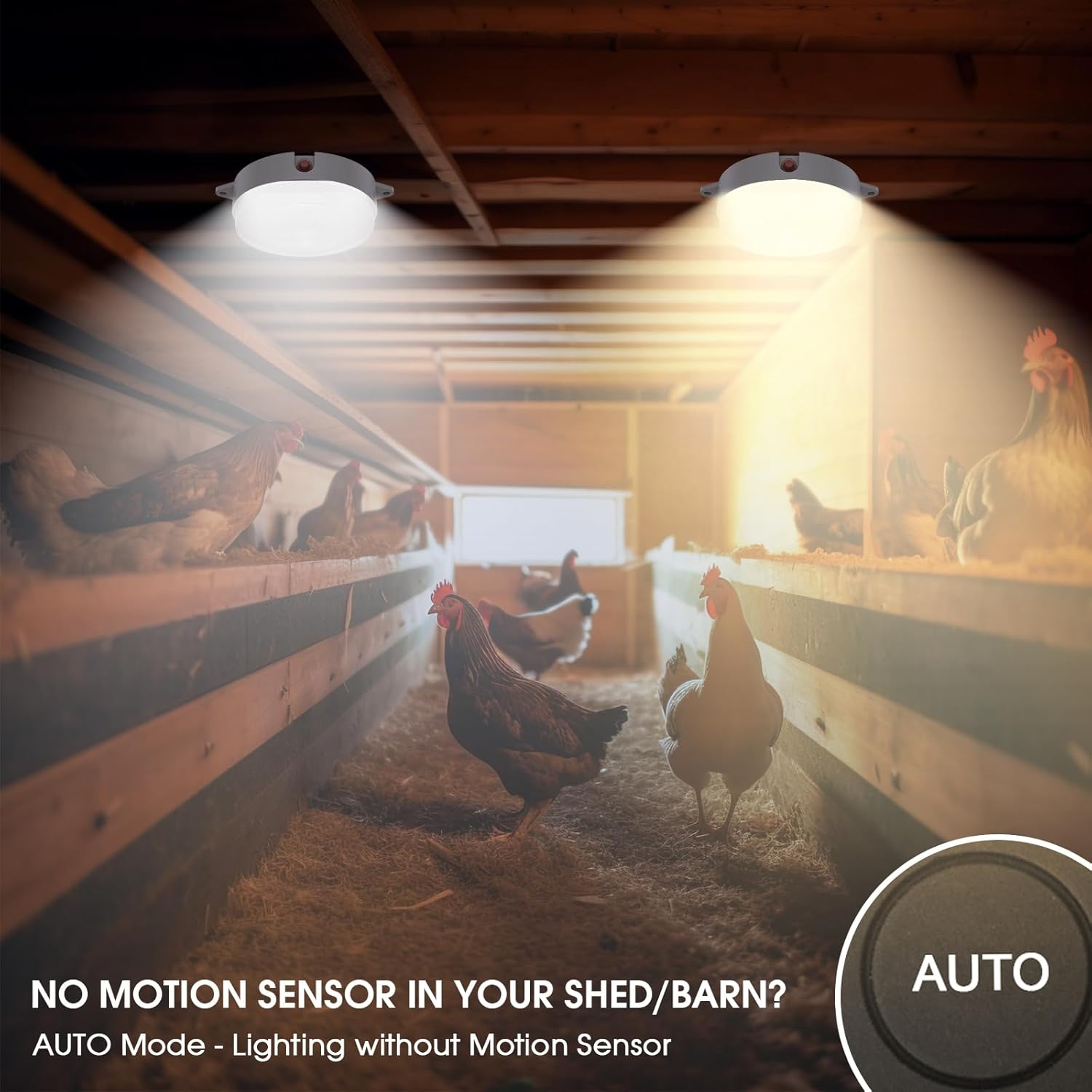 Solar Ceiling Light Motion Sensor 2 Pack, Dimmable 6000K/4000K/3200K Solar Shed Light with On Off Switch & Remote, Daytime & Night Barn Lights Indoor & Outdoor for Porch Patio Stable Gazebo