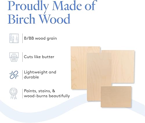 Miniatura 4 de Woodpeckers - Madera contrachapada de abedul báltico, 0.118in, 18 x 12 x 24 pulgadas, caja de 20 hojas de abedul báltico de grado BBB, perfecta para