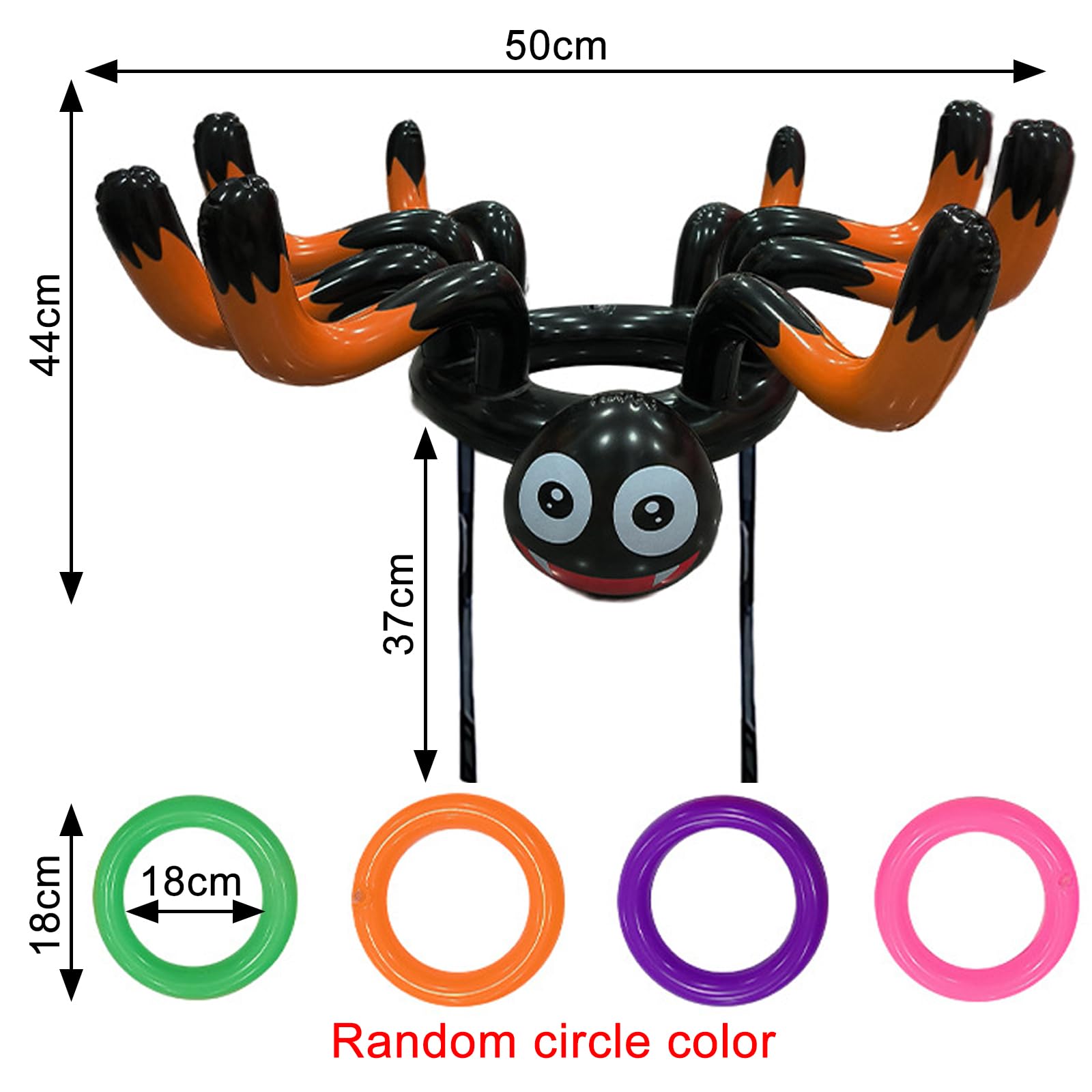 EDLMKM Halloween Ring Toss Game Props Inflatable Spider Hat - Image 3