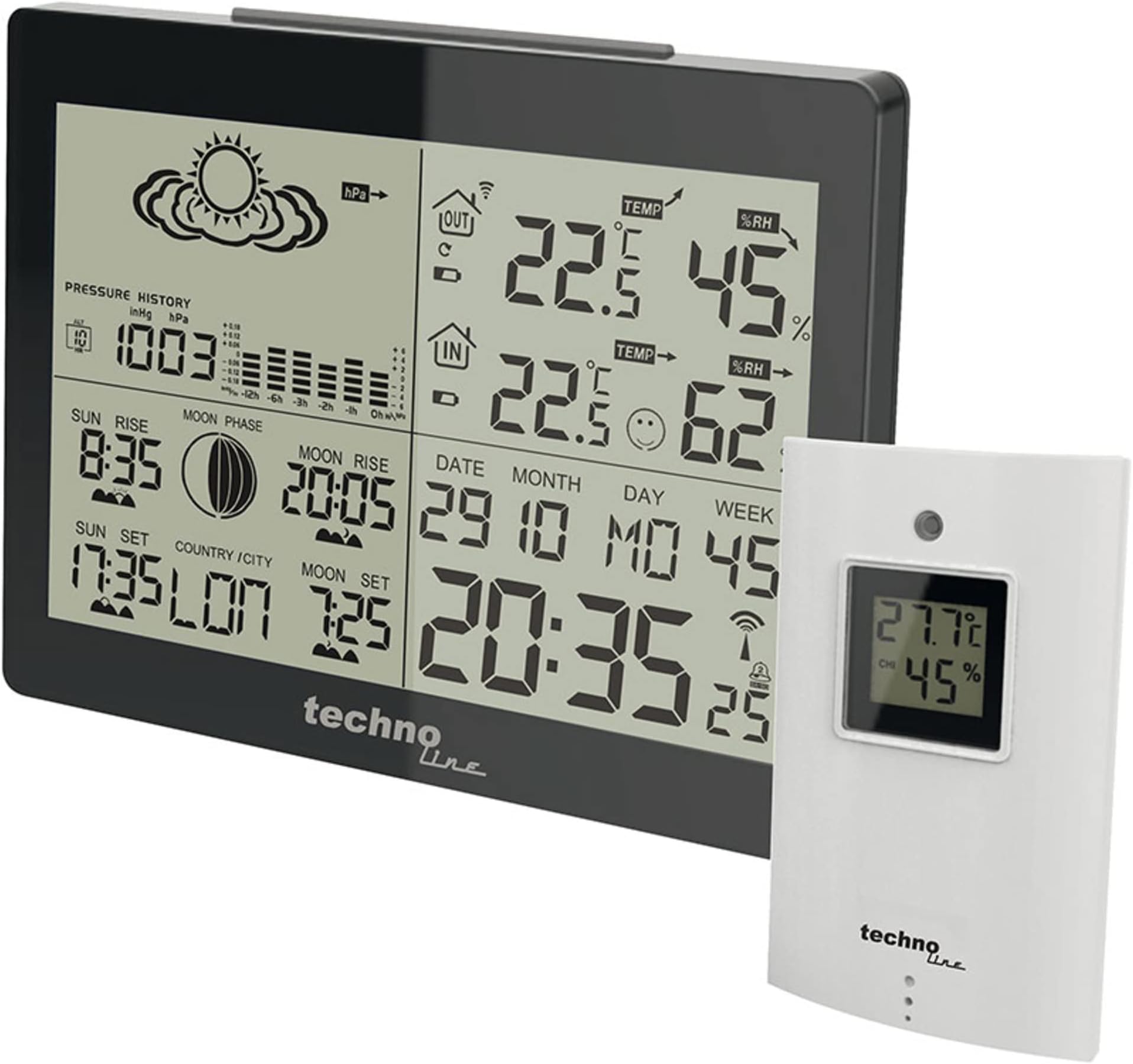 Technoline WS 6760 Weather Station and clock with manuell setting