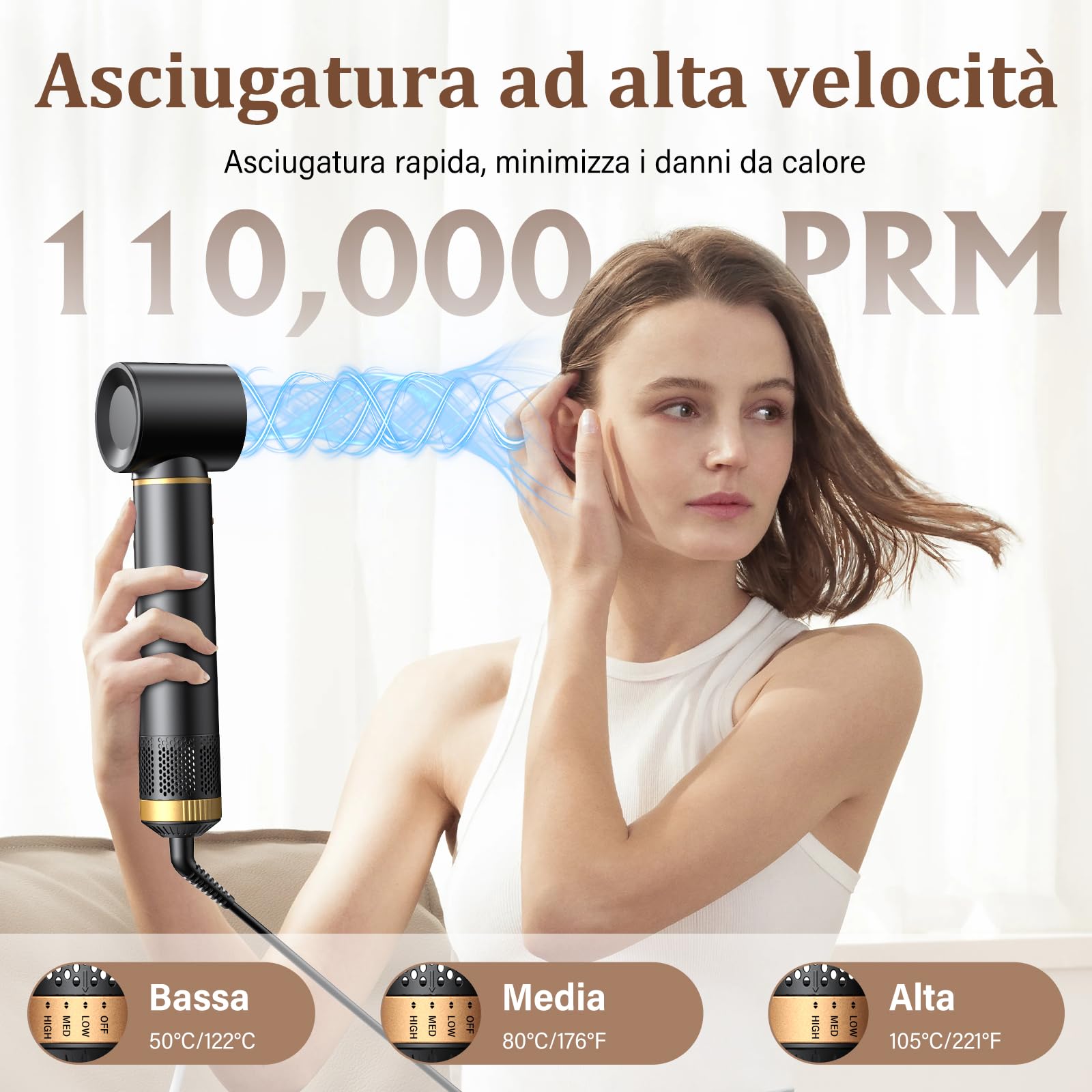 5 in 1 Air Styler, Asciugacapelli Ionico, Spazzola Asciugacapelli, Arricciacapelli Automatico, Spazzola Lisciante per Ricci, Volume e Look Lisci a Casa, Ogni Giorno e in Viaggio | Styling per capelli