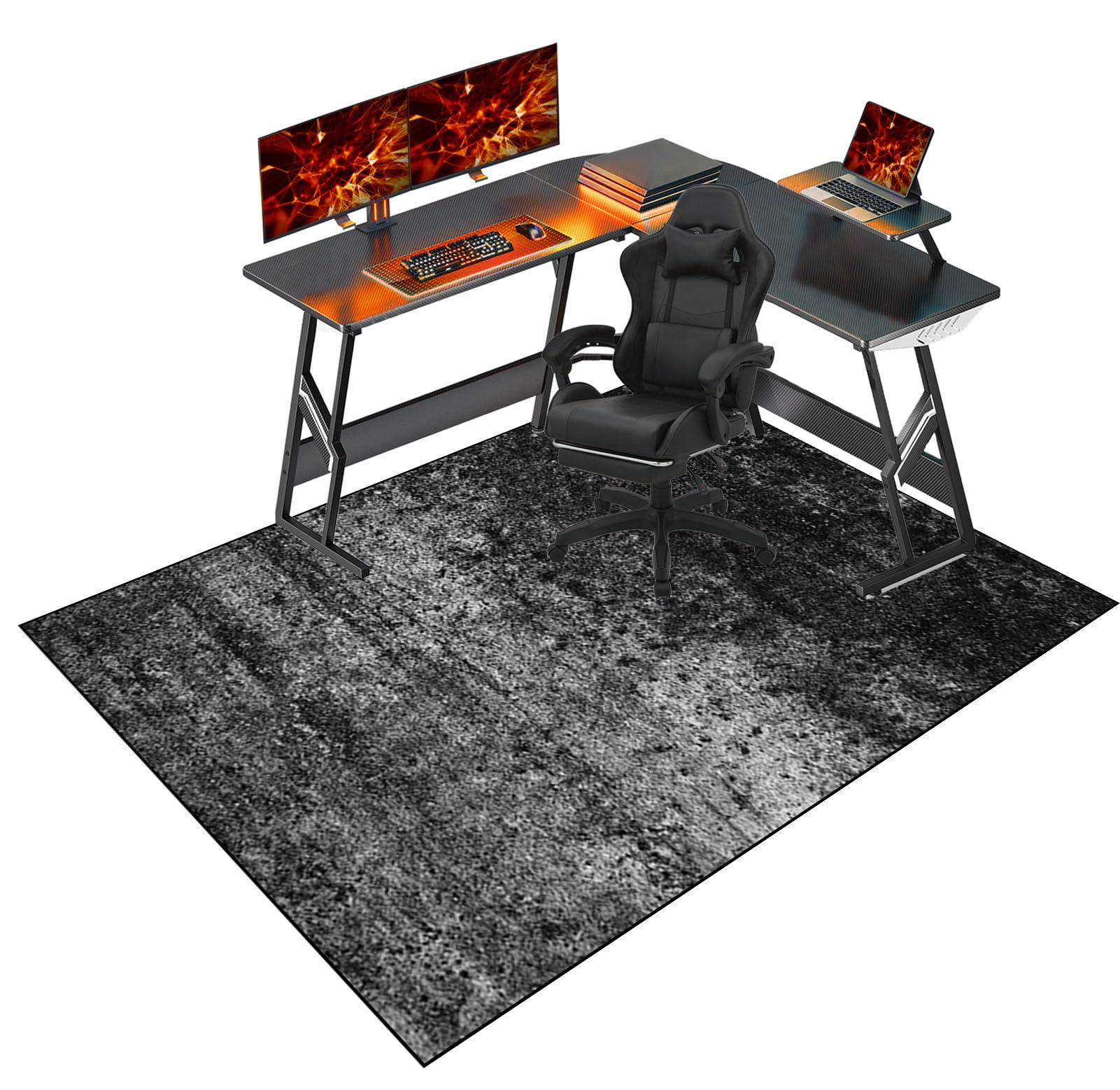 Tapis de Protection pour Les sols, Tapis Gaming Sol pour Sols Durs, Tapis de Chaise de Bureau Gaming, Protège Le Sol, Antidérapant Tapis de Sol Gamer pour Parquet et Sols Durs 160 x 200 cm