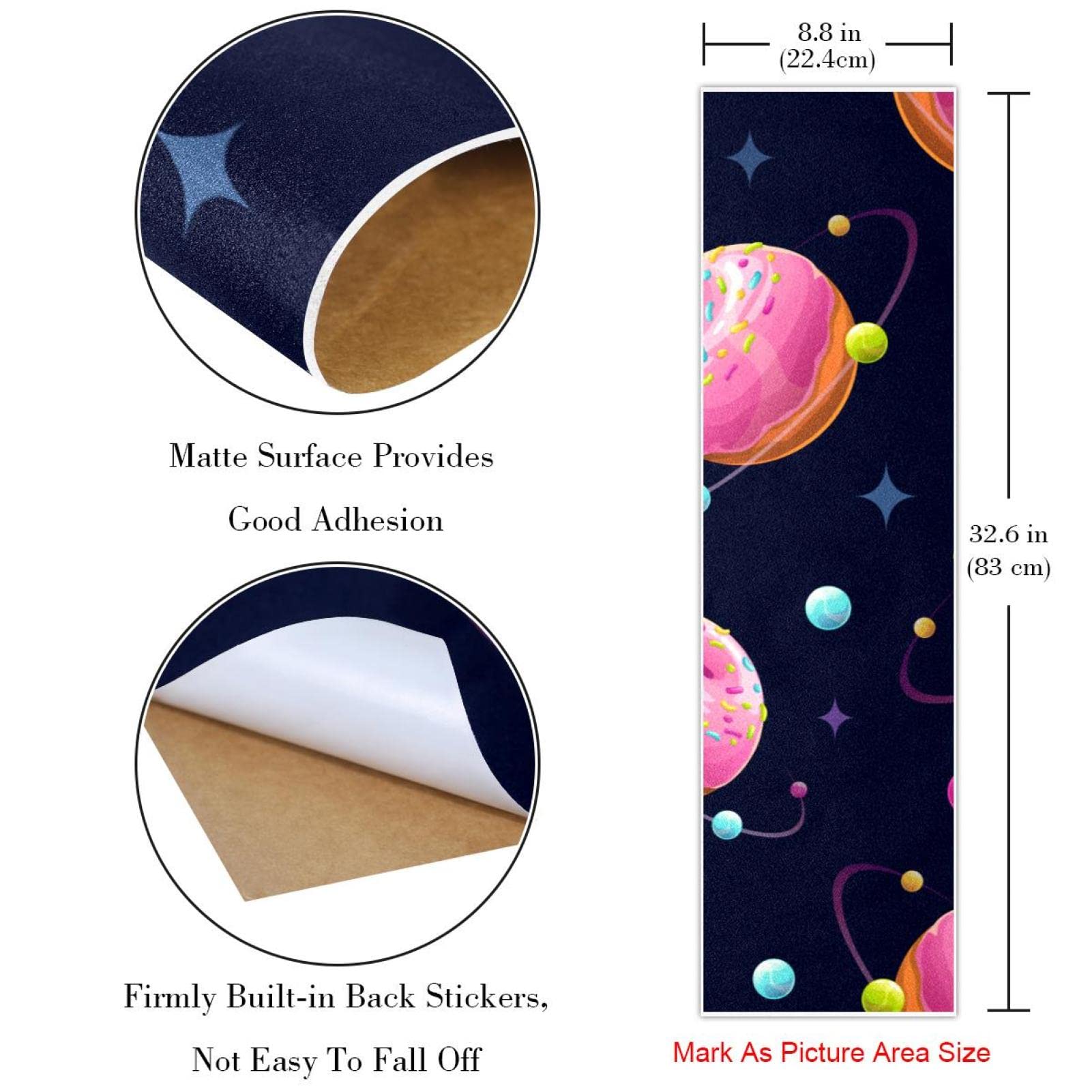 Space Donut Planet Universe 2 Stück Skateboard-Griptape Bogen Schleifpapier Longboard Aufkleber Roller Deck Sandpapier