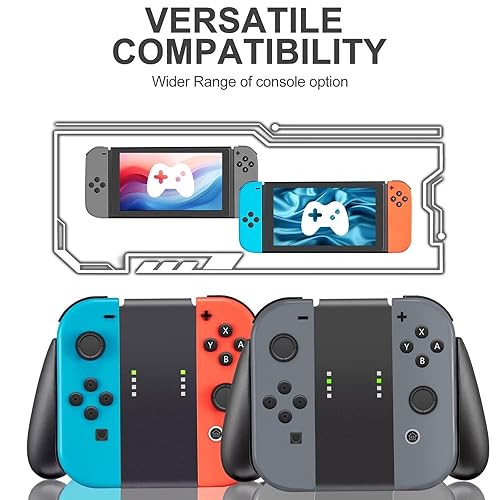 Miniatura 25 de Gepicest Switch Accessories Grip Holder for Joycon Controller Compatible with Switch Handheld Remote, Kit Set Grips Holder for Dual Joycon Remote