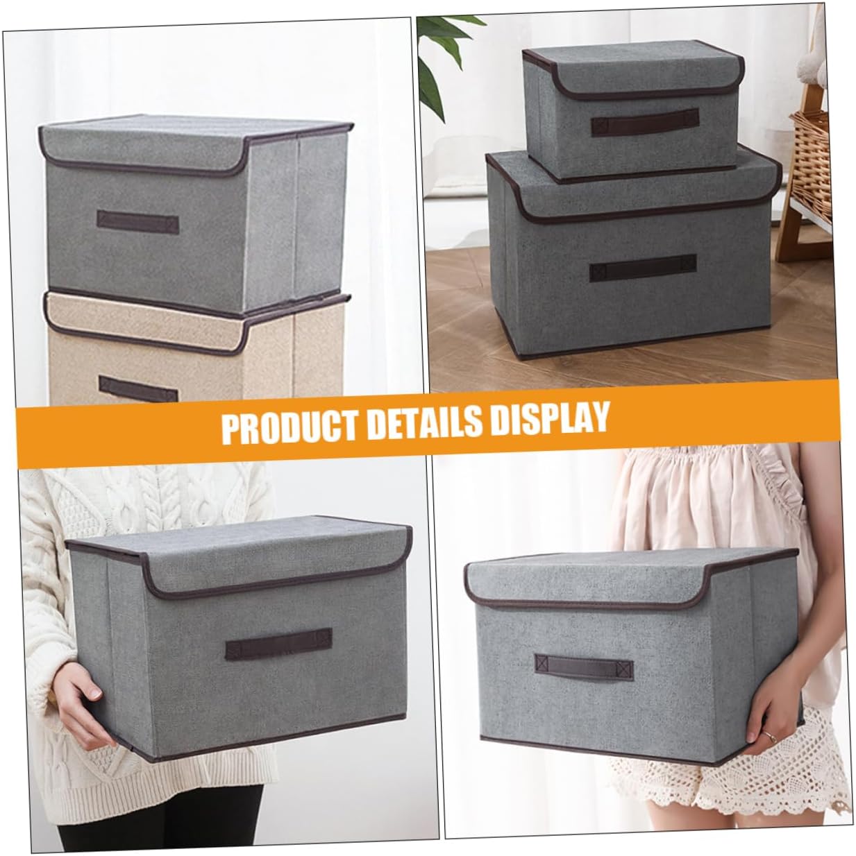 PRETYZOOM 3Sets Foldable Dustproof Clothes Organizer Versatile Storage Bins for Clothes Socks Blankets Accessories for Closet Bathroom and Home Storage Grey