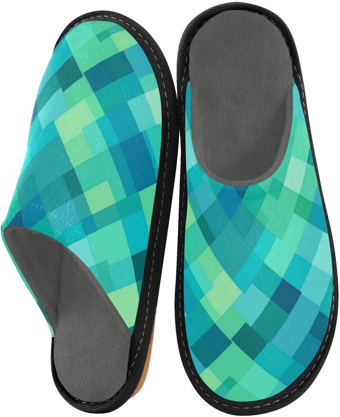 KLL Unique Rhomboid Turquoise Green Women's Slippers Slippers For Teen Girls image 4