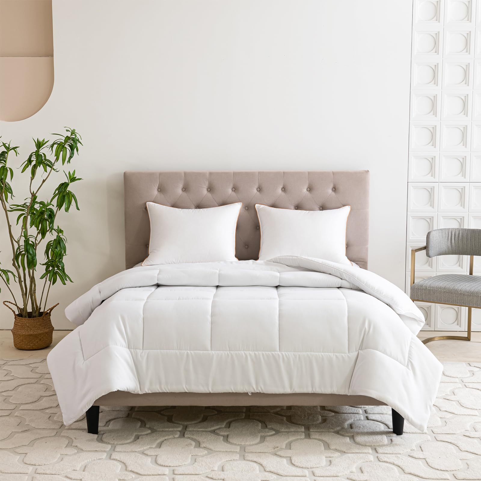 Good Nite Winterdecke 200×200 cm, 460GSM, Microfaser, Warm und Weich, Weiß