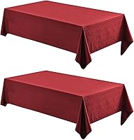 Vista 18 de Mantel rectangular impermeable de 52 x 70 pulgadas, de lino texturizado, lavable, resistente a las manchas y a las arrugas, mantel decorativo