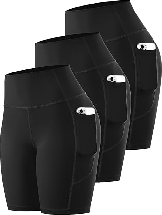 CADMUS Womens Biker Yoga Shorts with Pockets