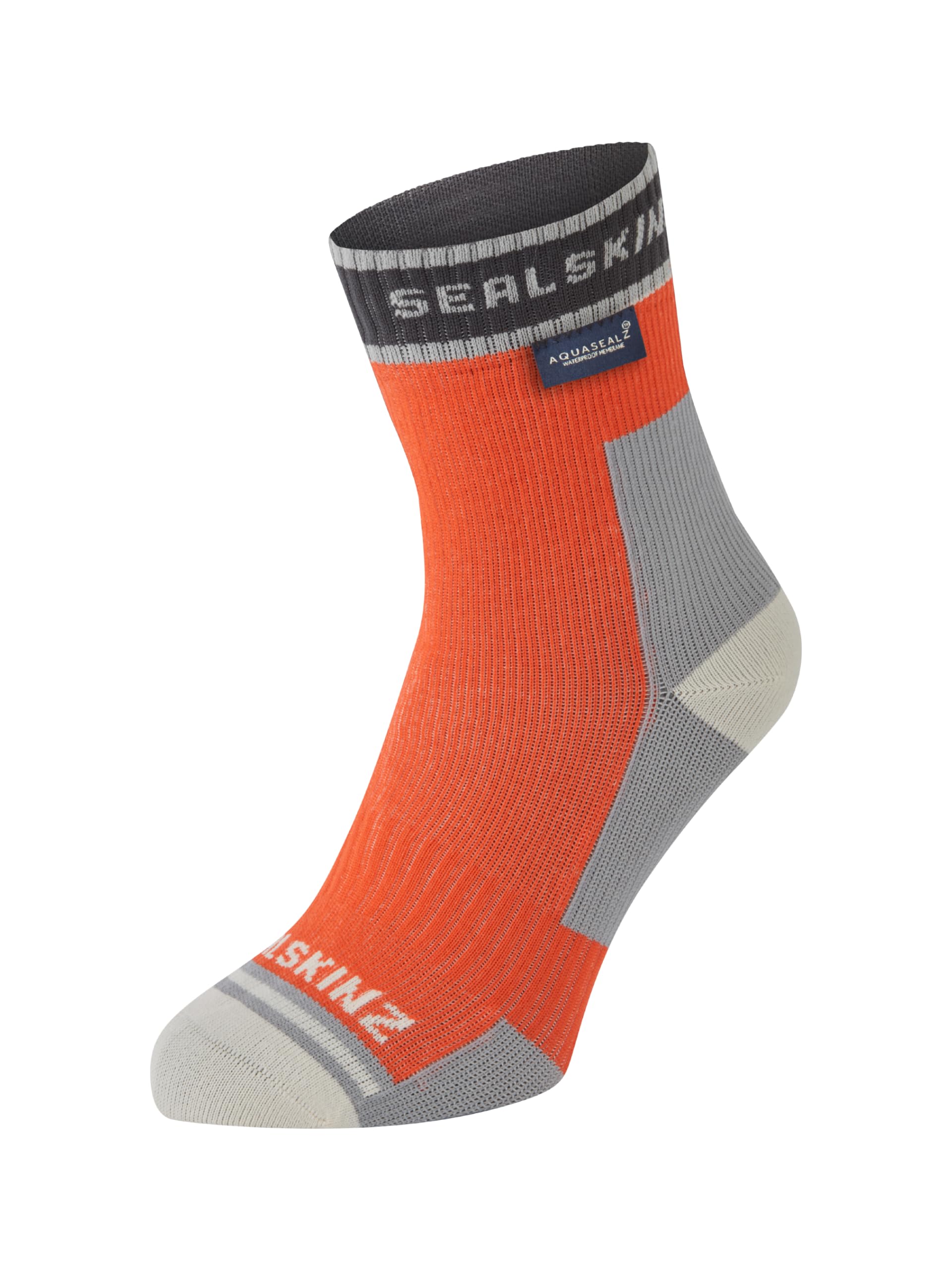 SEALSKINZ Holverstone Waterproof Ankle Length Lightweight Running Sock, Orange, XL
