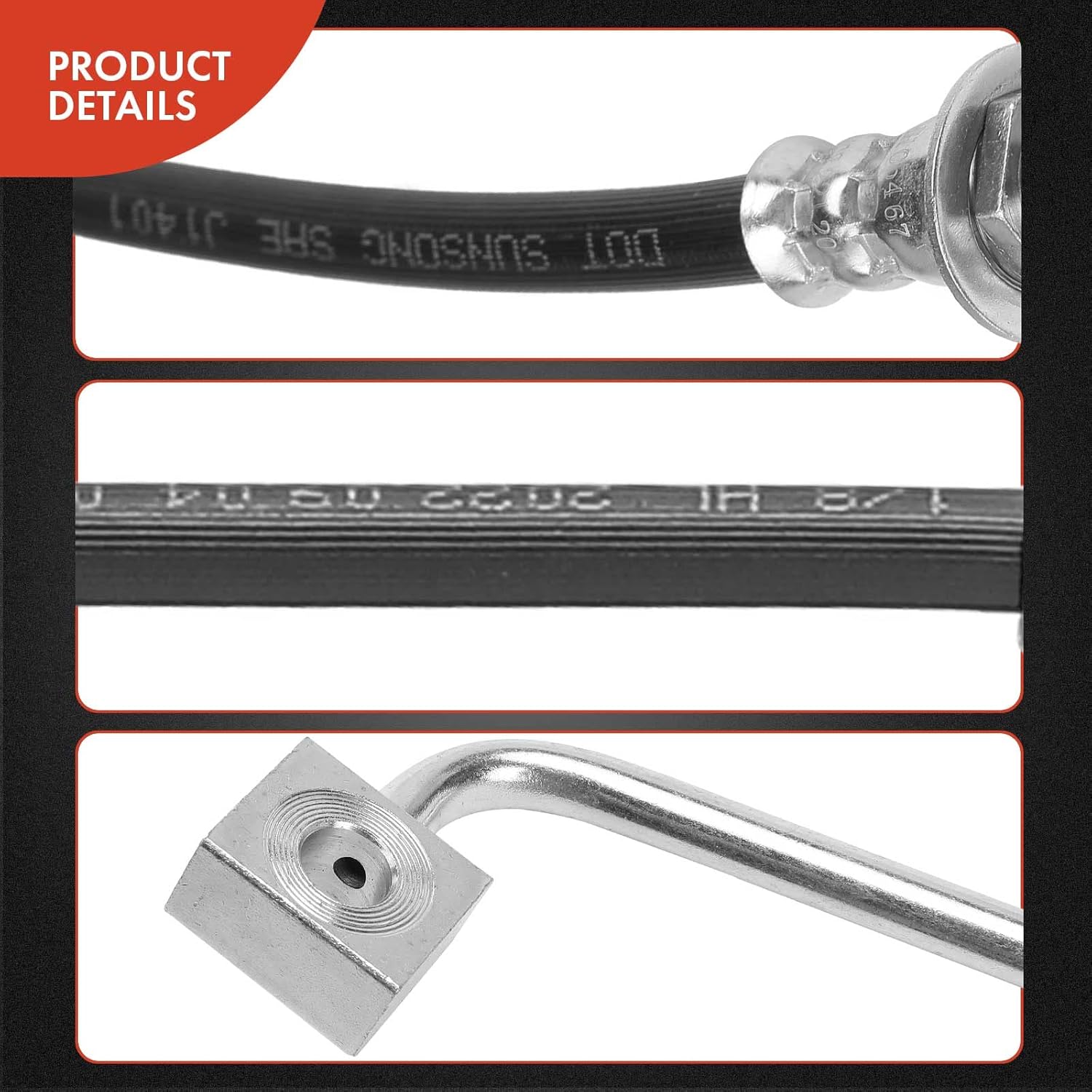 A-Premium Front Passenger Brake Hydraulic Hose Compatible with Select Dodge and Ram Models - Ram 4500/5500 2008-2010, 4500/5500 2011-2012 2014-2018