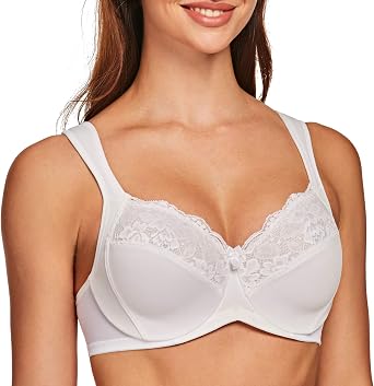 MELENECA Womens Plus Size Minimizer Full Coverage Underwire Bra