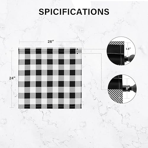 Miniatura 2 de Simple Deluxe 3 cortinas de cocina a cuadros para ventanas, cenefa y nivel, juego de 3, 52 pulgadas de ancho x 15 pulgadas de largo y 26 pulgadas de