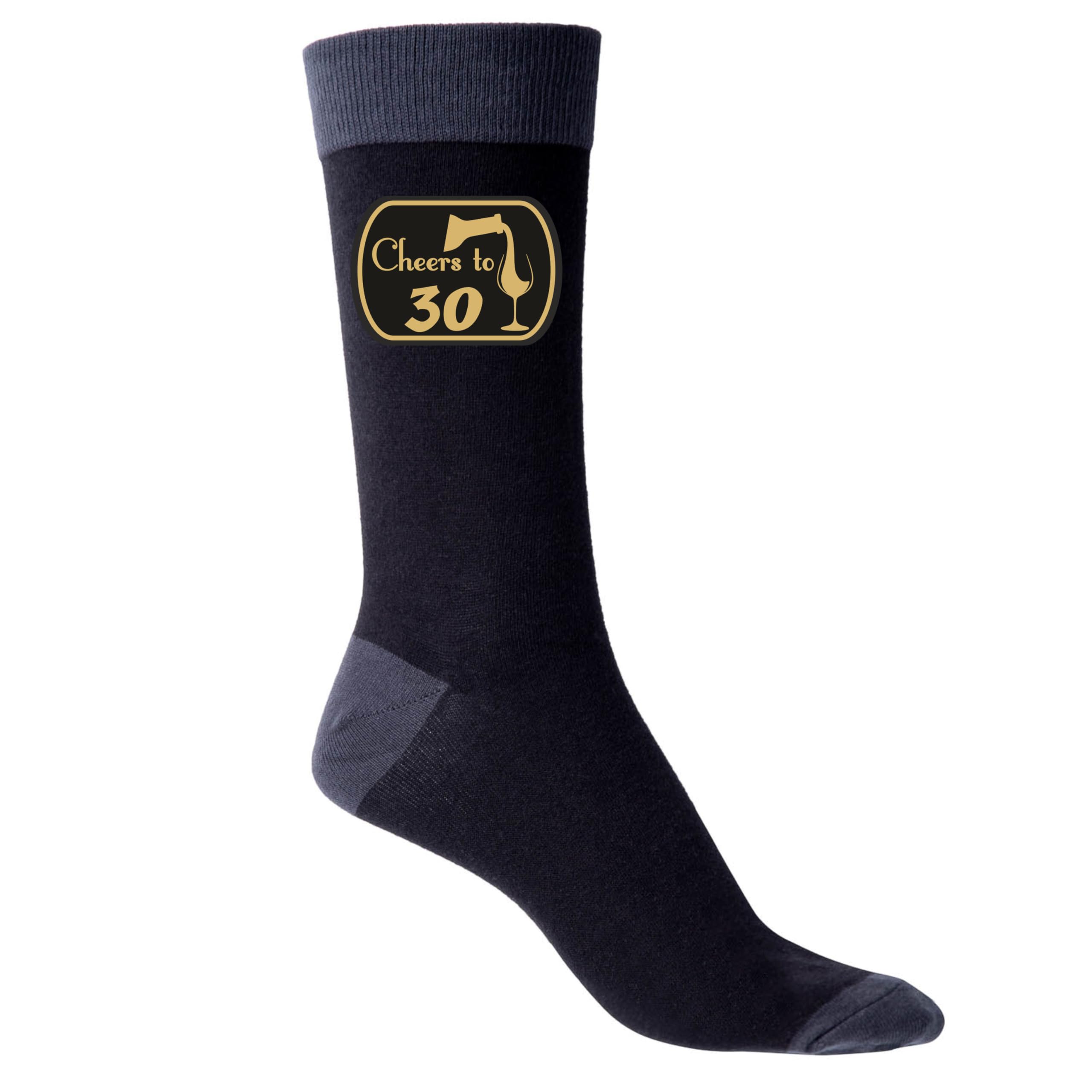Print4u Men's Black Cheers To 30 Socks 30Th Birthday Gift Present 30 Year Old