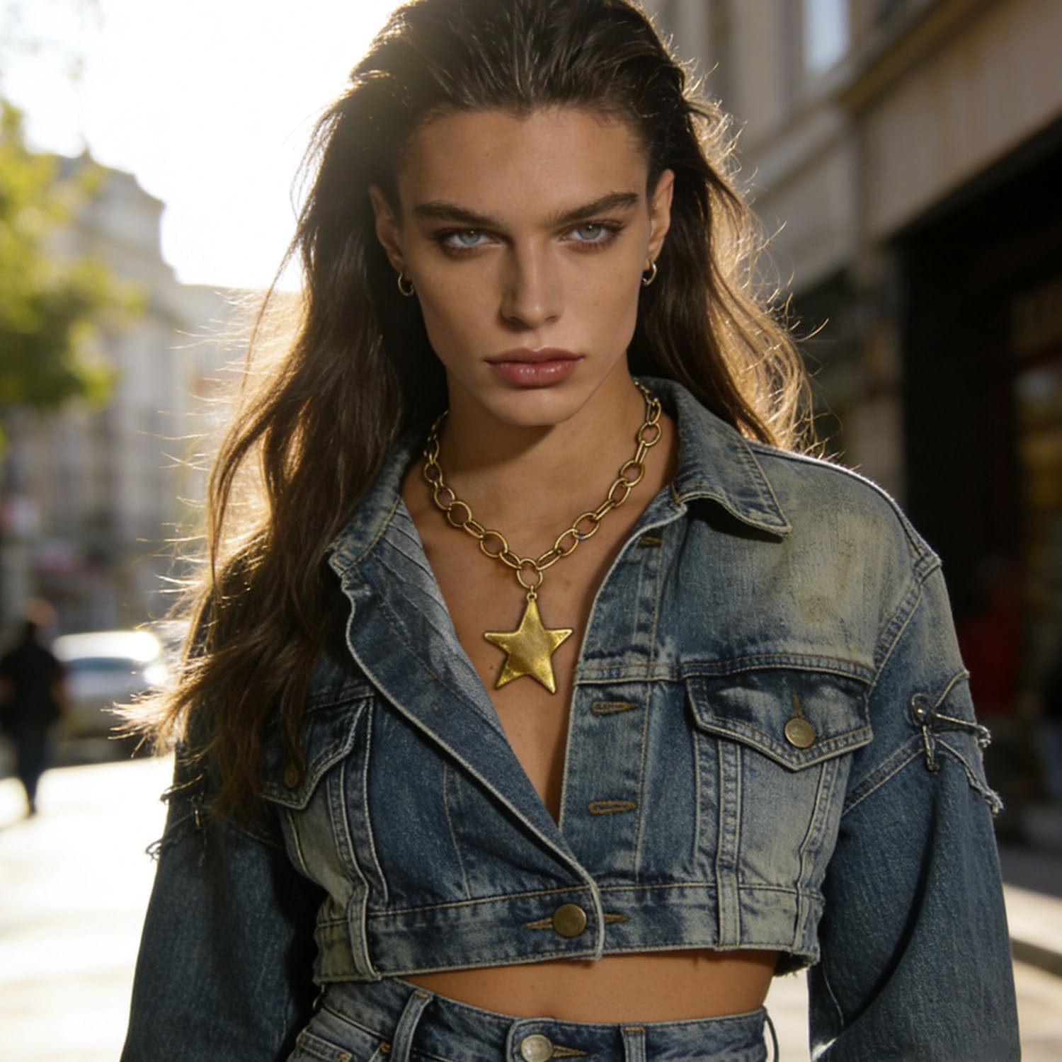 Chunky Gold Necklace for Women Men Gold Star Necklace Big Star Pendant Necklaces for Women Men Punk Vintage Jewelry - Image 6