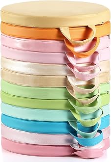 Sawysine 12 Pcs Floor Cushions Classroom Flexible Floor Seating with Handle for Kids in Home School Classroom Kindergarten Daycare Nursery (Pastel Color,Round)