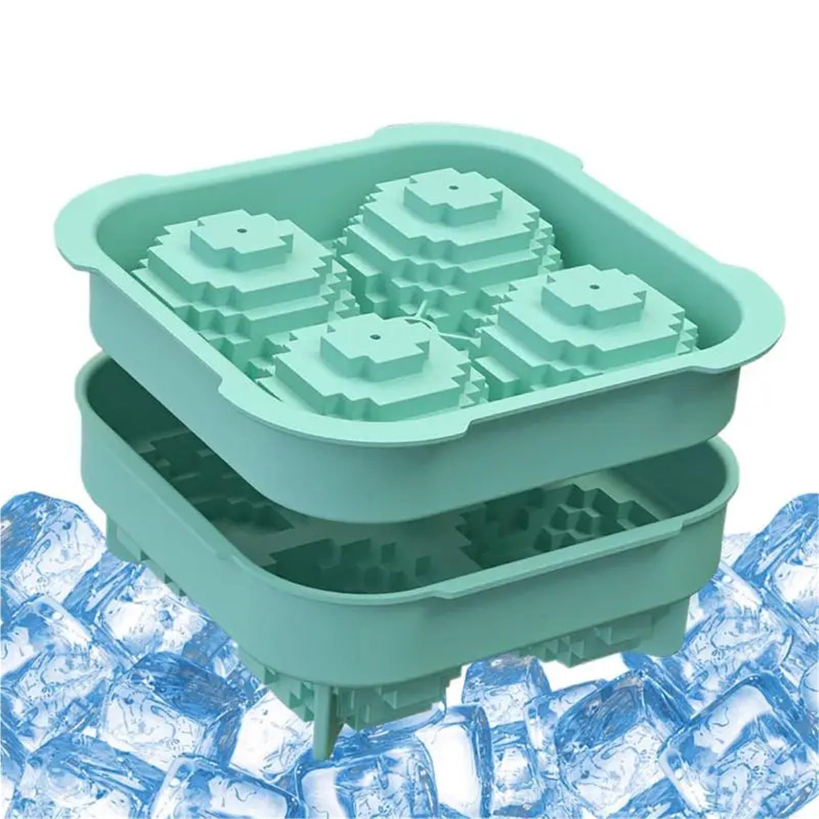 Eiswürfelformen 4 Grid 3D Ice Ball Ices Cube Silikon Tray Form Mit Deckel Wiederverwendbare Eis(Black)
