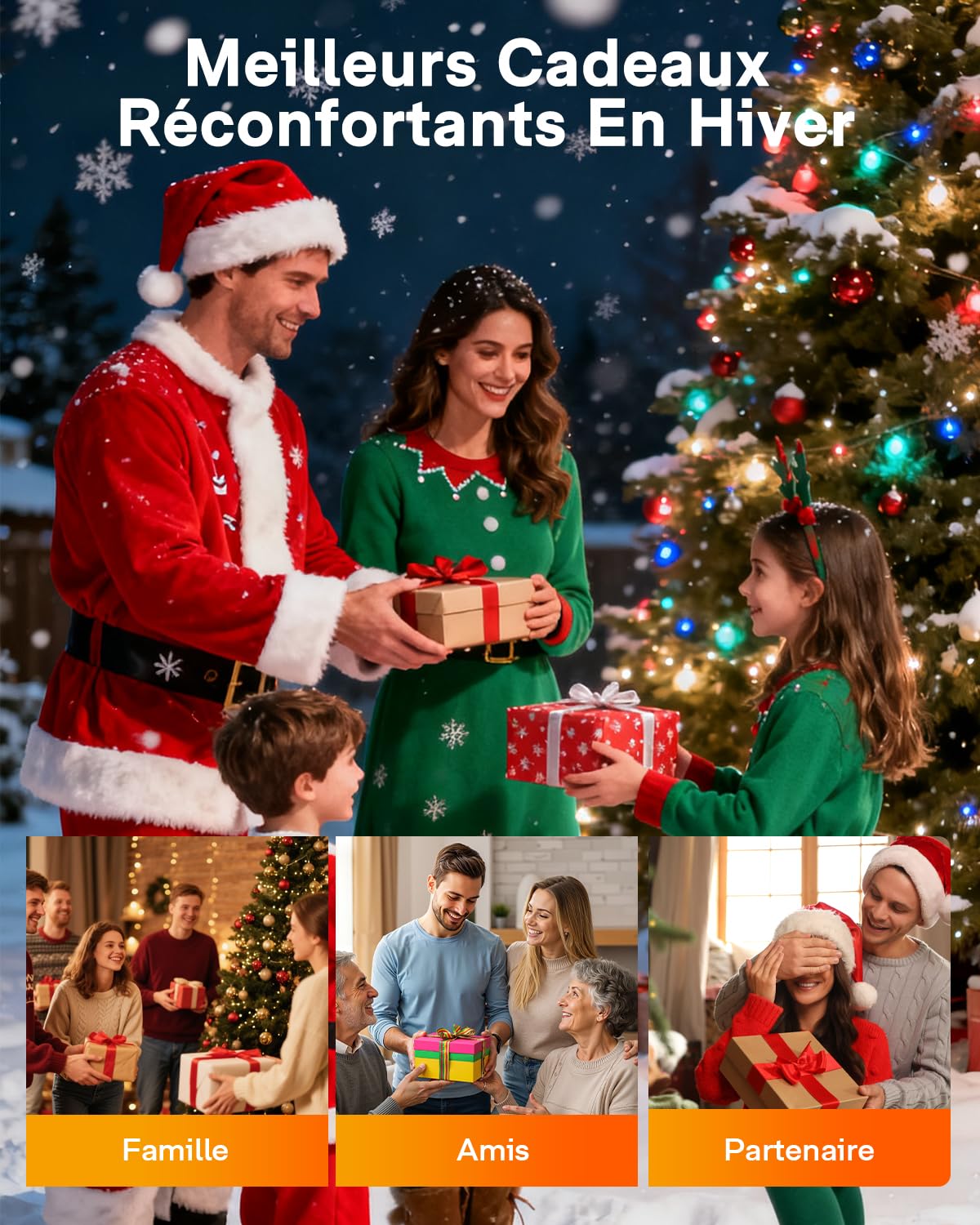 ALLJOY Chaussettes Chauffantes, Cadeau Noel pour Femme Homme, 2x10000mAh Chaussette Chauffante Rechargeables avec 4 Niveaux de Chauffage et 5 Minuterie pour Camping Hivernal, Ski, Pêche