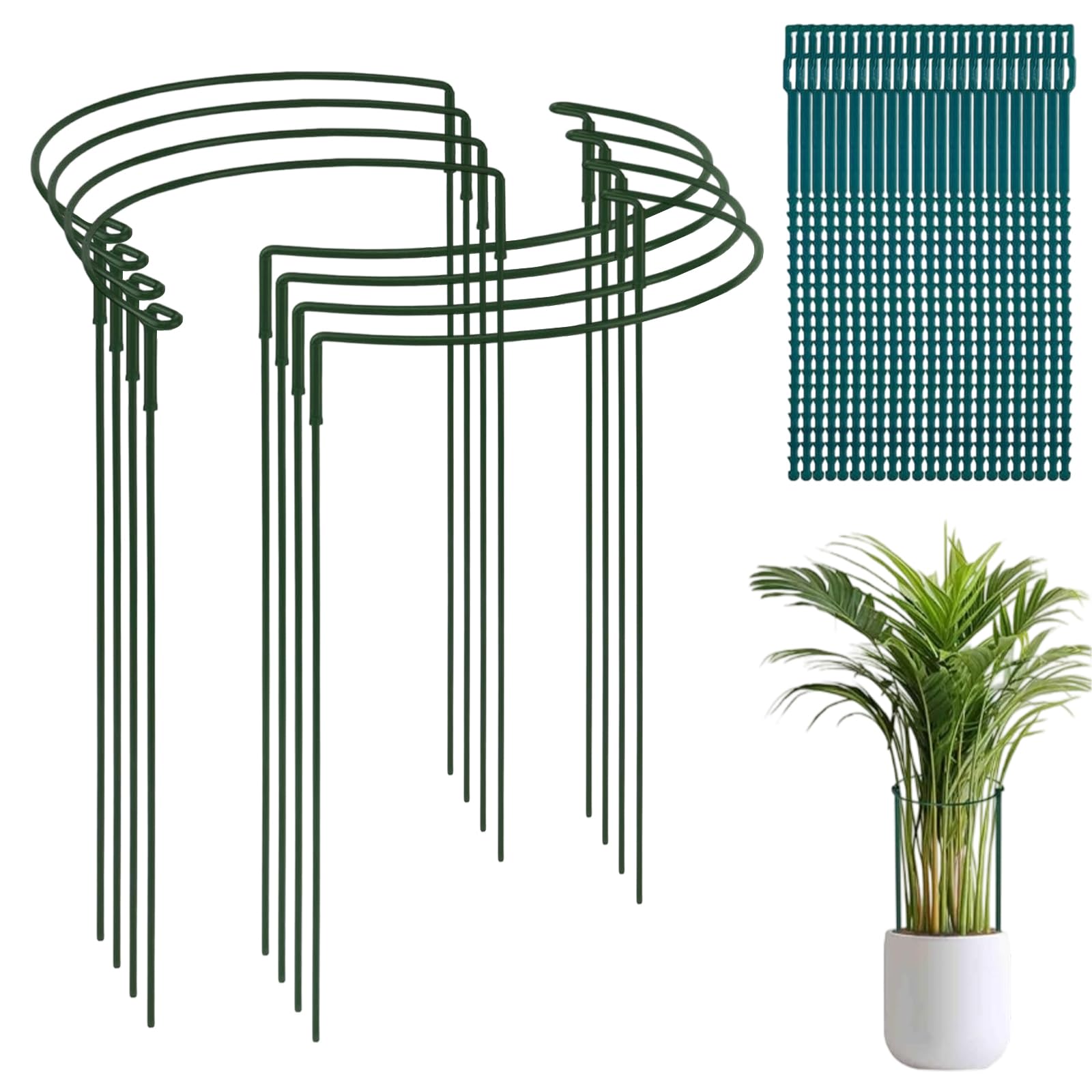 8pcs Plant Support Stakes for Garden, 9.8x23.6' Plant Supports for Outdoor