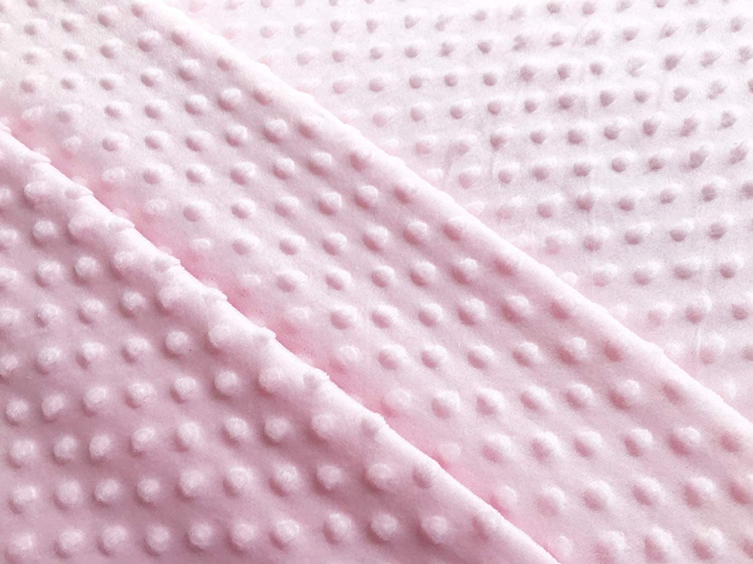 Supersoft Dimple DOT Cuddle Soft Fleece Fabric - 59 inches/150cm Wide - Baby Pink (Sold by The metre)