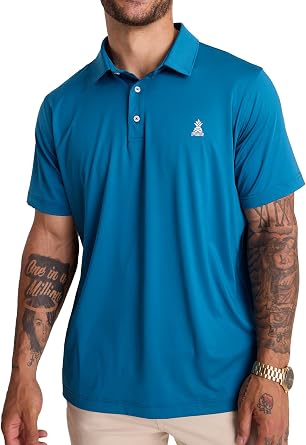 Chubbies Performance Mens Polo Stretchy, Breathable Golf Polo Mens Polo Shirts Short Sleeve