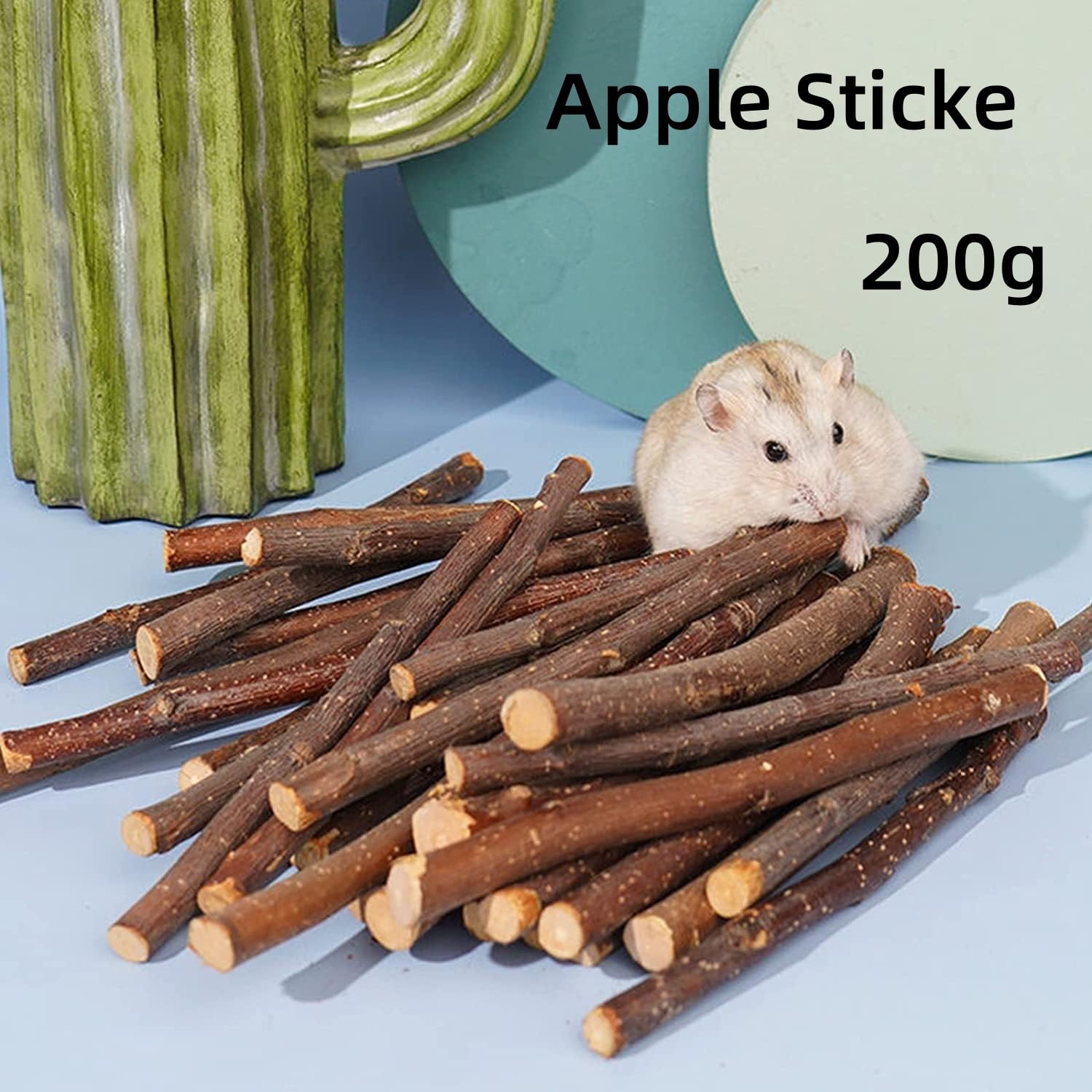 MUYYIKA Apple Sticks Pet Chew Toy Treats Small Animals Molar Wood Toys for Rabbits Chinchilla Guinea Pigs Cavia Cobaya Parrot Hamster - Image 2
