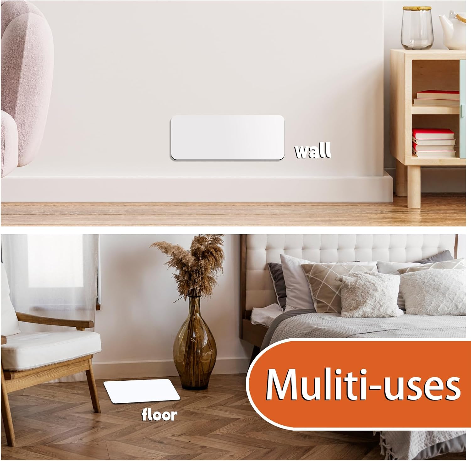 Strong Magnetic Vent Cover for Floor, 2-Pack 12" X 5.5" Heavy-Duty Home Floor Vent Covers, Flexible Cuttable Magnet Sheets for Wall Registers, Air Conditioner Vent Blockers for RV HVAC