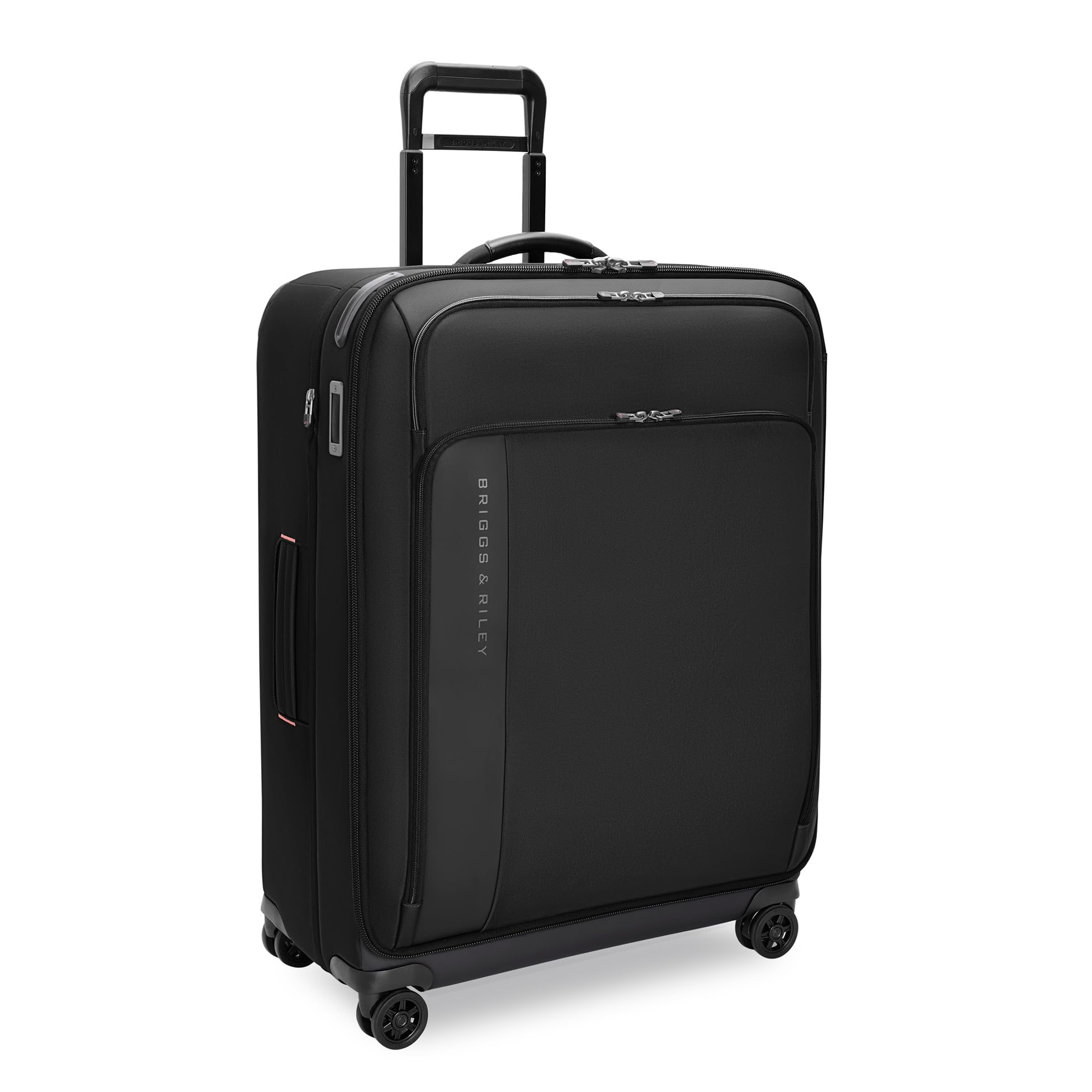 Briggs & Riley 74cm Large Expandable Spinner - Checked Luggage for Travel, Suitcases with Wheels, Softside Rolling Bag for Men & Women - ZDX Collection, Black