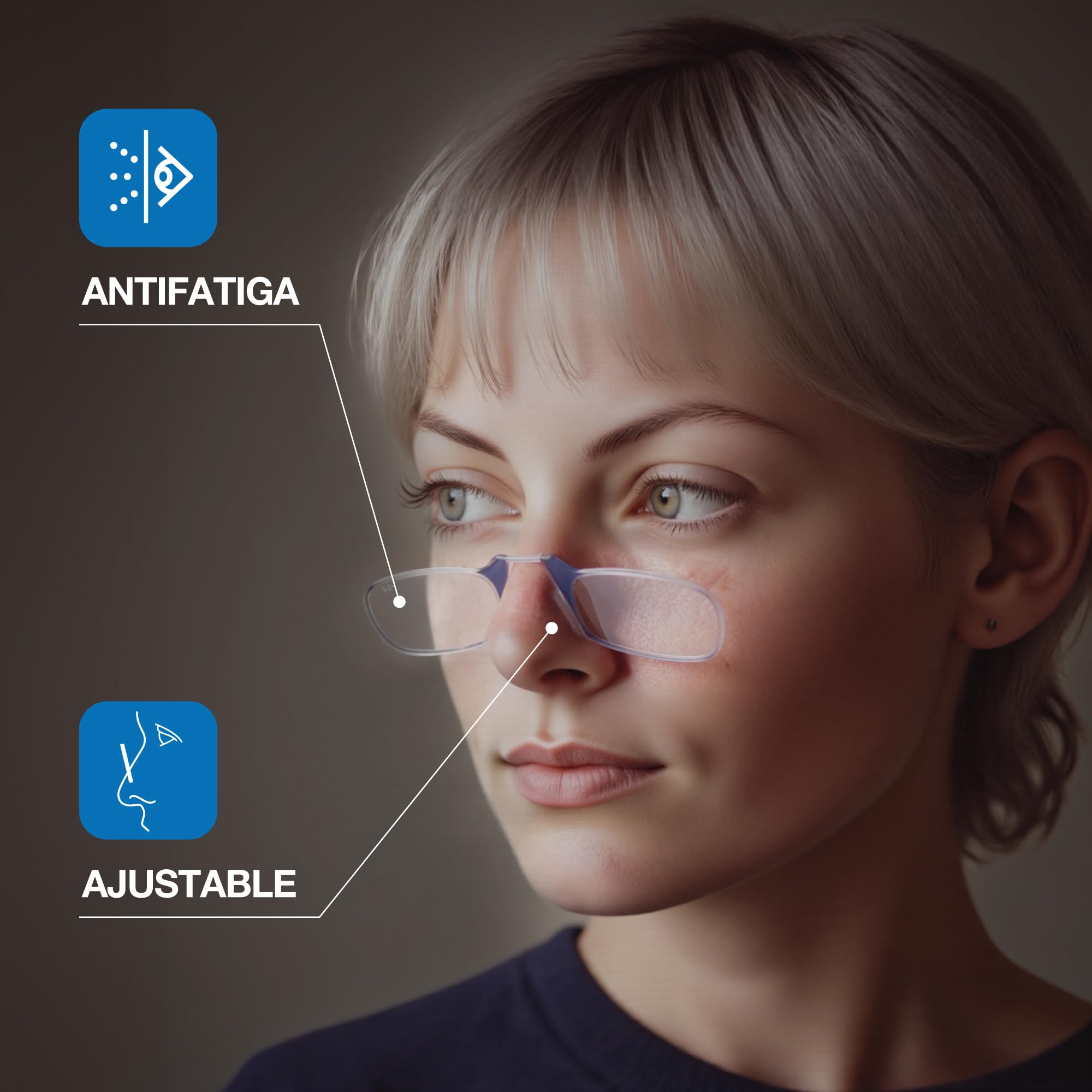 DIDINSKY Moma Occhiali da Lettura Senza Aste, Anti Luce Blu | Design senza aste, piatto da tasca · Per leggere da vicino · Anti luce blu · Ingrandimento +1.0 a +3.0 · Custodia inclusa