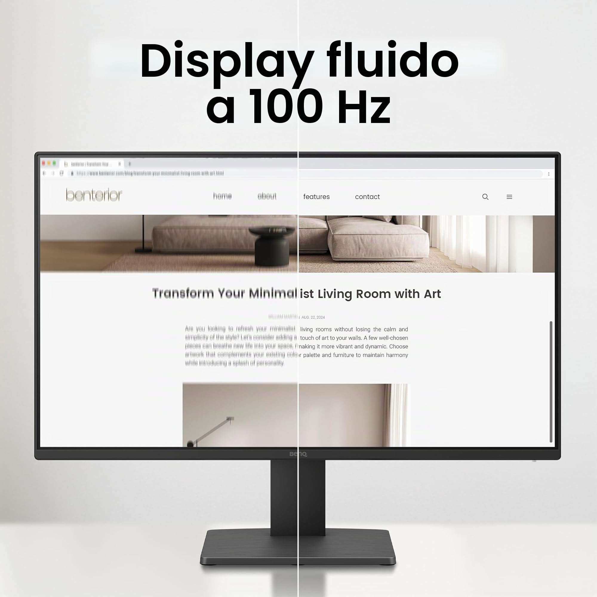 BenQ Monitor GW2491 23,8" 1080p FHD 100Hz IPS Eye-Care, HDMI, porta per display, 1080x1920, cornice ultra sottile, certificato TUV, senza sfarfallio, tecnologia Low Blue Light Plus, Eye-CareU