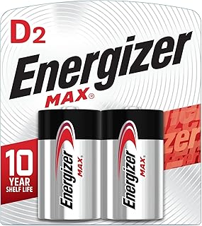 Energizer MAX D Batteries (2 Pack), D Cell Alkaline Batteries