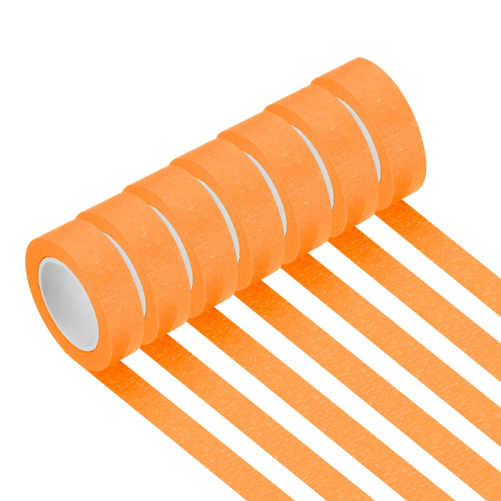 PATIKIL Orange Masking Tape 15mm x 13Meter, 7 Rolls Color Code Labeling Painters Tape for Arts Crafts Wall Painting Science Lab Organizing