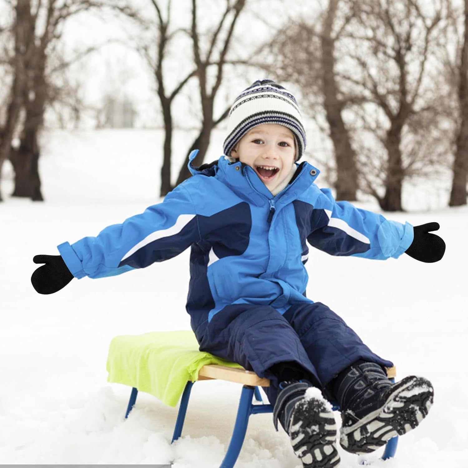 ONESING 12 Pairs Toddler Mittens Kids Knit Warm Mittens Children Solid Winter Gloves for Baby Girls Boys - Image 6