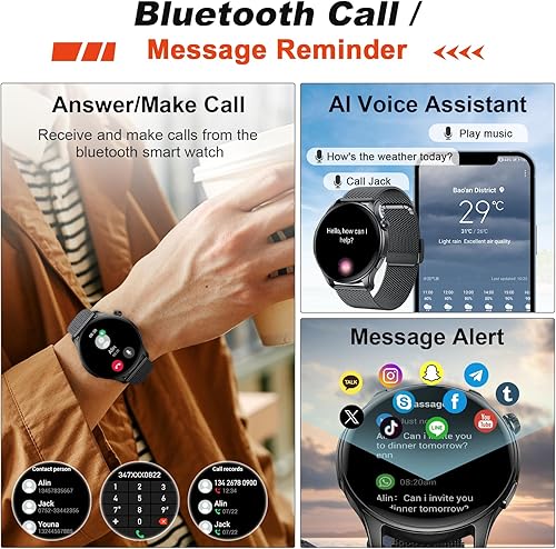 Miniatura 2 de Reloj inteligente para hombres y mujeres Fitness hacer respuesta llamada, correr, relojes digitales para hombre, resistente al agua, reloj
