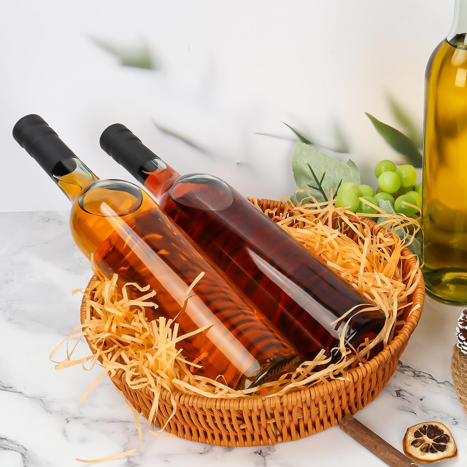 DHSBTLS 10 Pack 26 oz/ 750 ml Glass Bottles With Cork Lids & Seal Shrink Capsules Caps, Home Brewing & Juicing Bottles For Bordeaux Wine, Beverage, Sparkling Wine, Kefir, Decor