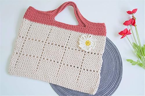 Miniatura 8 de 1 hilo de ganchillo de punto hueco de color liso de 7.1 onzas, hilo de nailon, hilo de poliéster, cuerda redonda, para manualidades, bolsos, bolsos,