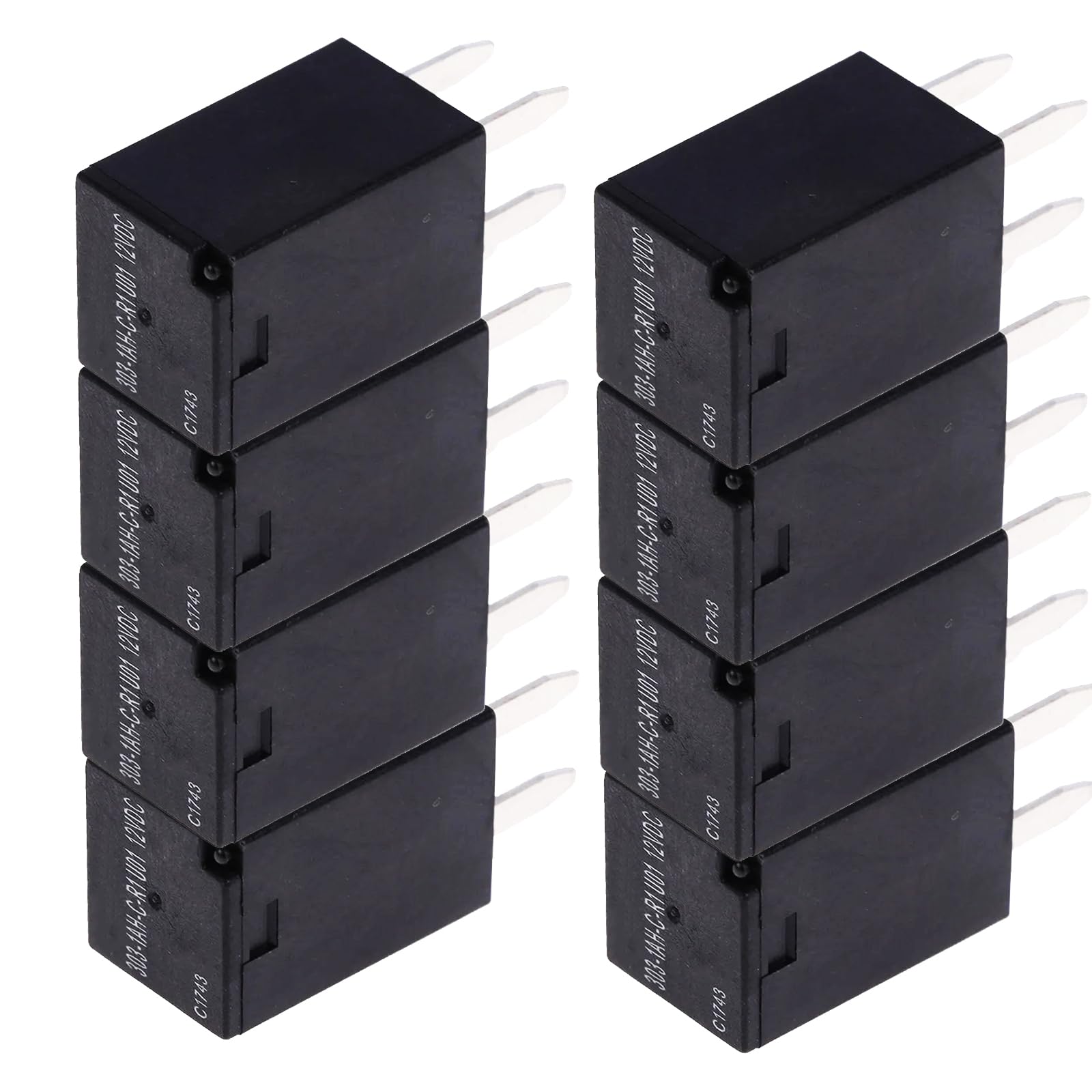 GROBARPART 8 pcs 303-1AH-C-R1-U01-12VDC 20A 12VDC Relay Compatible with Polaris RZR Slingshot Ranger Sportsman Cooling Fan Relay, 303-1AH-C-R1-U01