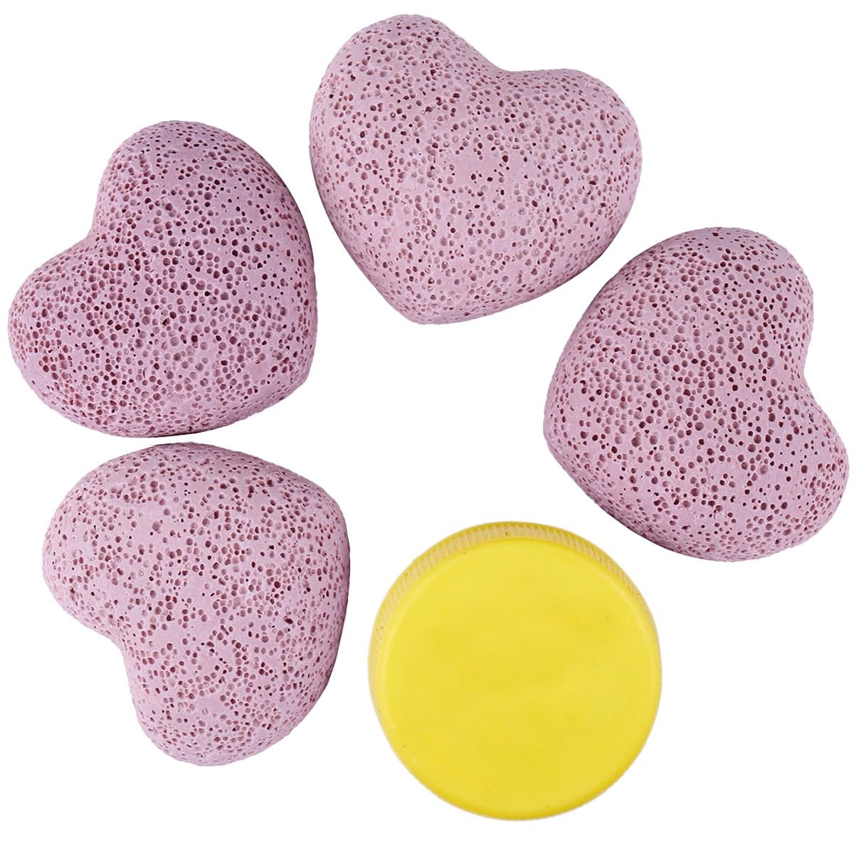 Nupuyai Confezione da 15 pietre laviche a forma di cuore, diffusore di roccia lavica per oli essenziali, pietra di palma per la meditazione Reiki, equilibrio e meditazione, rosa