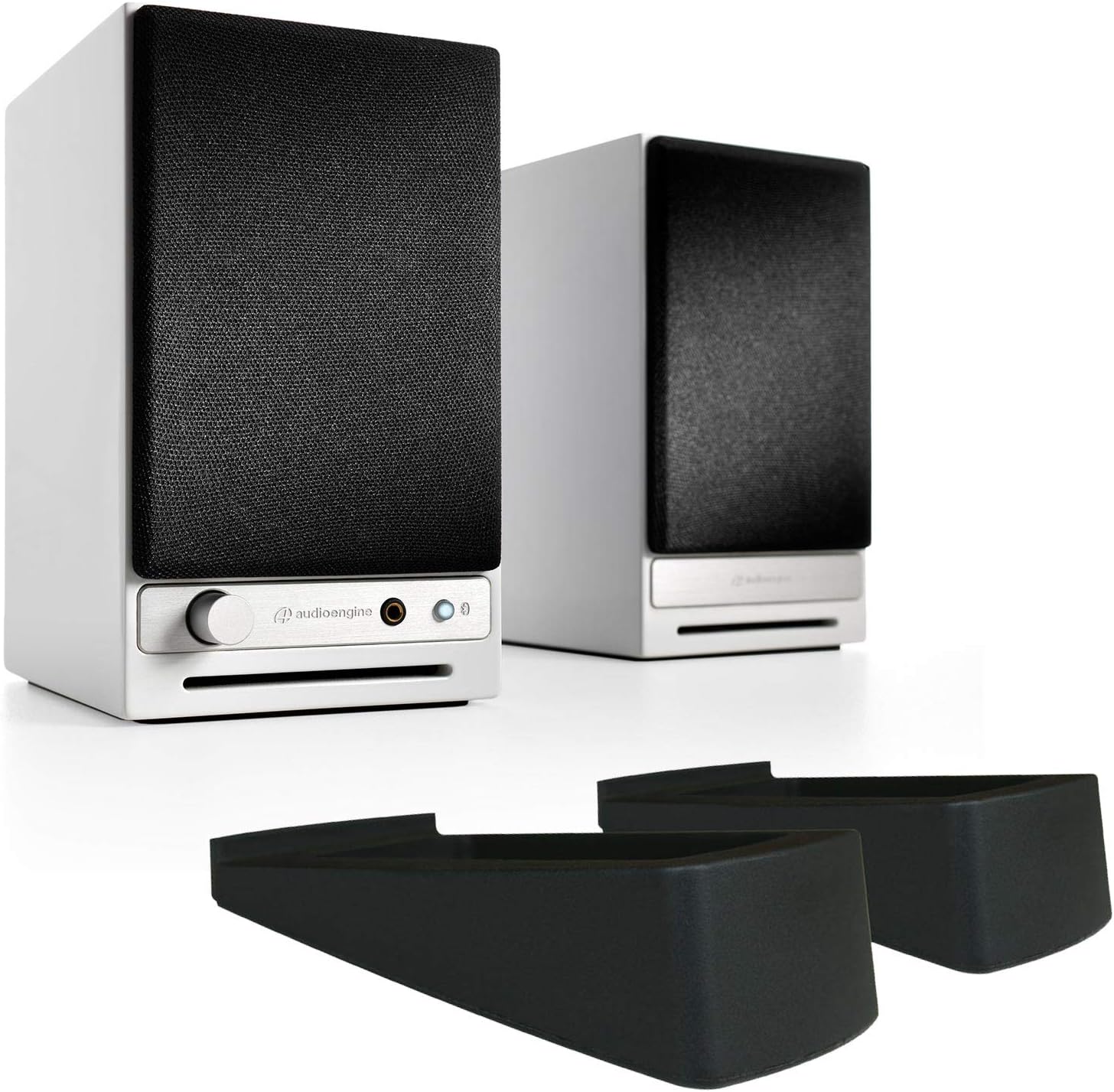 Audioengine HD3 Powered Bookshelf Speaker Bundle with DS1 Desktop Stands - (Pair) White