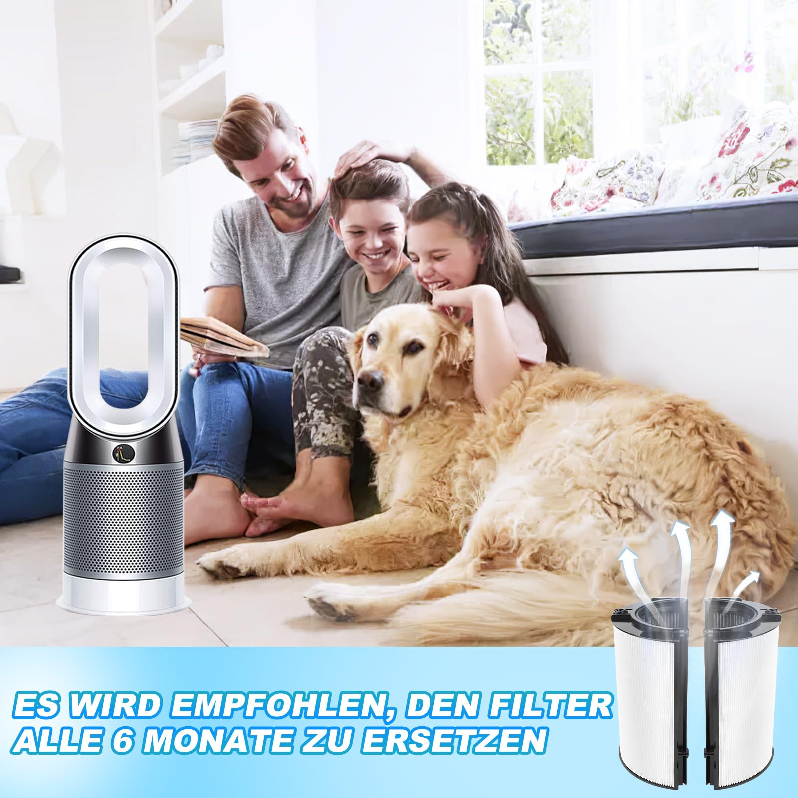 KEEPOW Ersatzfilter für Dyson Luftreiniger HP04 TP04 DP04 PH04 HP09 TP09 HP07 TP07 PH03 PH01, 2-in-1 HEPA Filter und Aktivkohlefilter für Dyson Pure Hot and Cool
