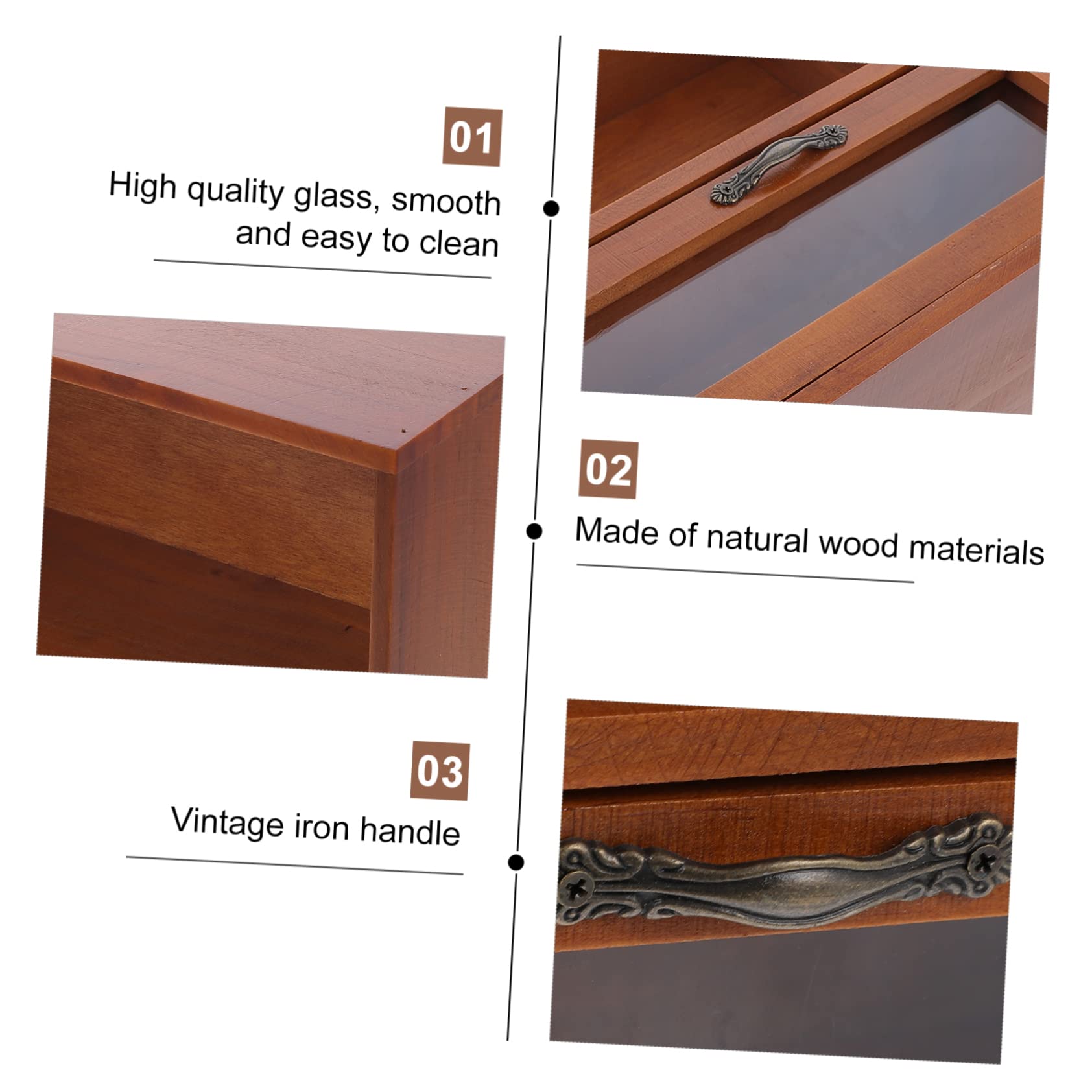 Organizzatore da Scrivania in Legno Marrone Cassetti Acrilici Resistenti, Contenitore Piccolo per Oggetti, per Home Storage e L'organizzazione di Cancelleria