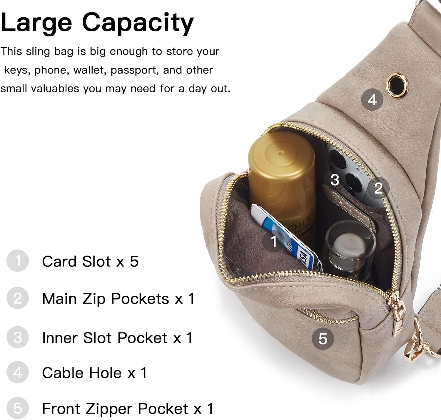 Telena Crossbody Bags for Women Leather Cross Body Sling Bag for Woman Travel - Image 3