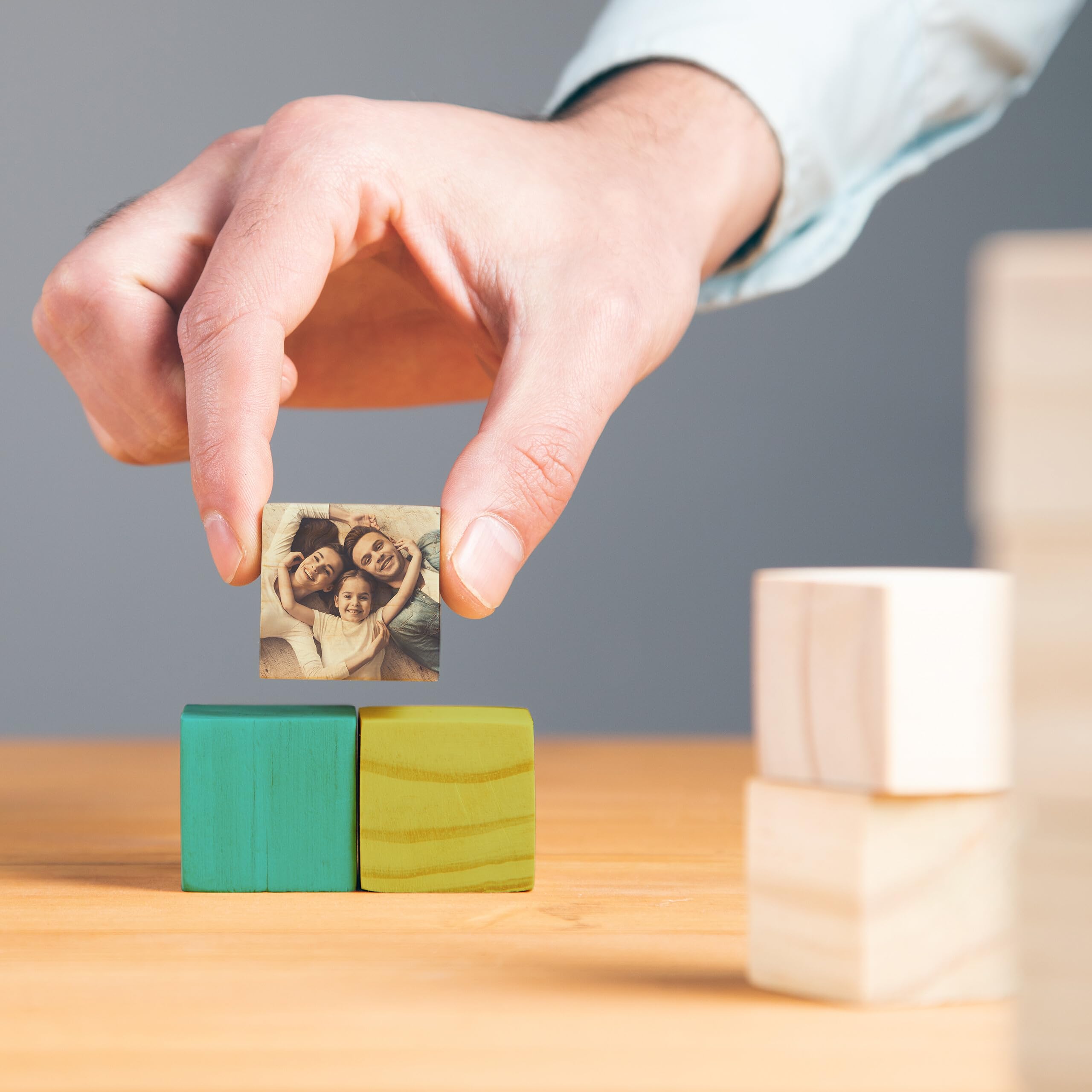 Relaxdays Cubes Set of 160, for Arts and Crafts Wooden Blocks 20mm, DIY Decoration, Untreated Pine Wood, Natural, 2 x 2 x 2 cm - Image 2