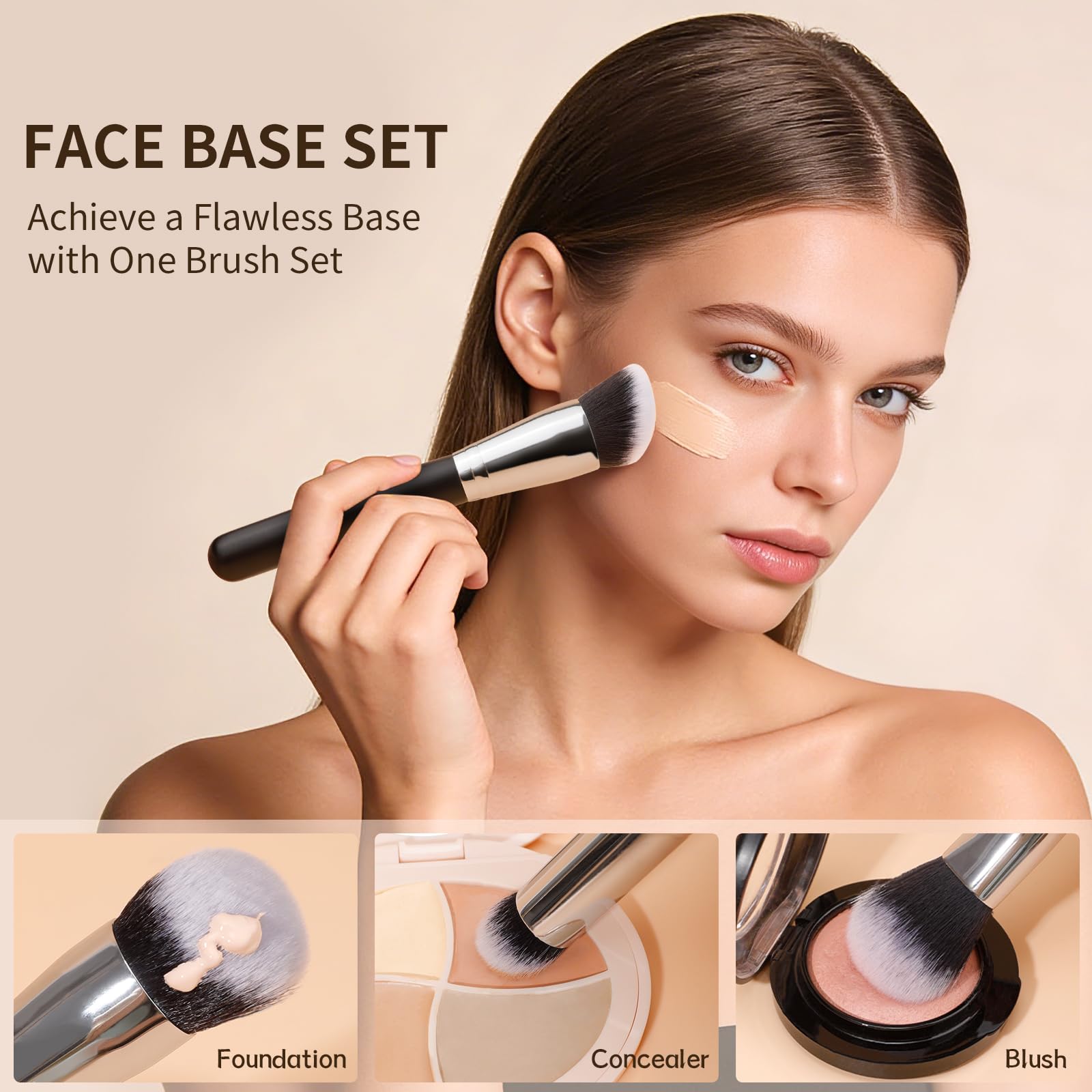 Amazon.com: DUcare 3 Pcs Foundation Contour Blush Conceal Brush