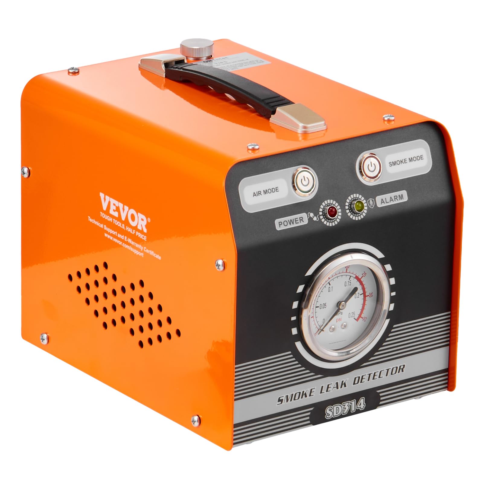 VEVOR Macchina rilevatore perdite di Fumo per Auto, Rilevatore di perdite di Fumo 8L/min, modalità Aria e modalità Fumo, Rilevatore di perdite con manometro Pompe ad Aria, Tester diagnostico Auto