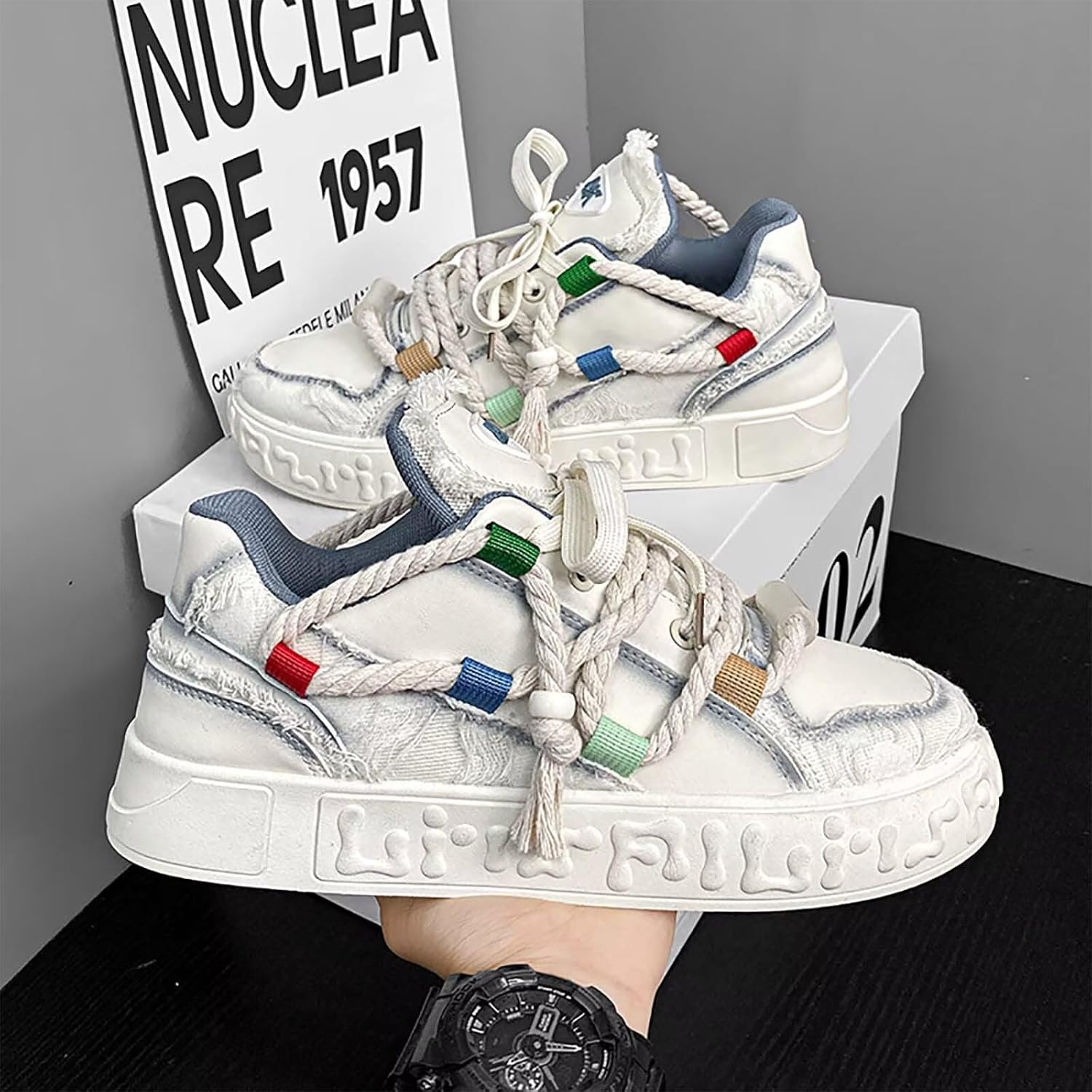 Men's Fashion Sneakers Skateboard Shoes for Men Comfort for Casual Walking Workout - Image 2