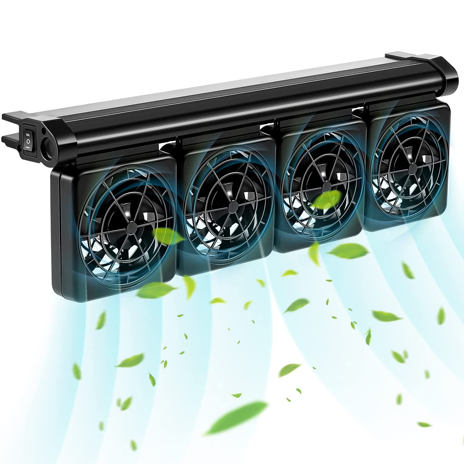 Refroidisseur d'aquarium – Puissant système de refroidissement pour aquarium à 2 vitesses pour eau douce salée – Refroidisseur noir pour un contrôle efficace de la température