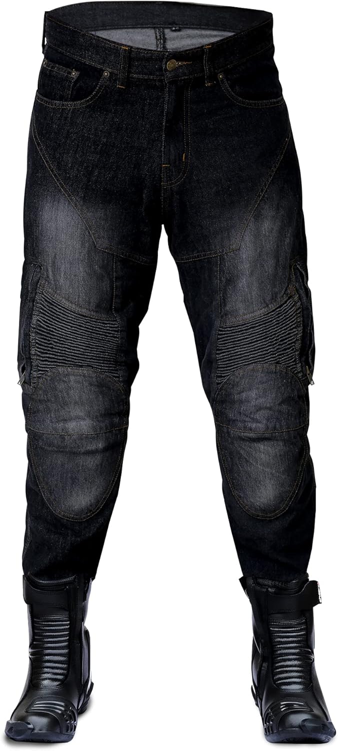 ChoCho Track Motorbike Jeans Denim Motorcycle Dirt Bike Pants Trousers Men CE Armored Riding Gear Pant