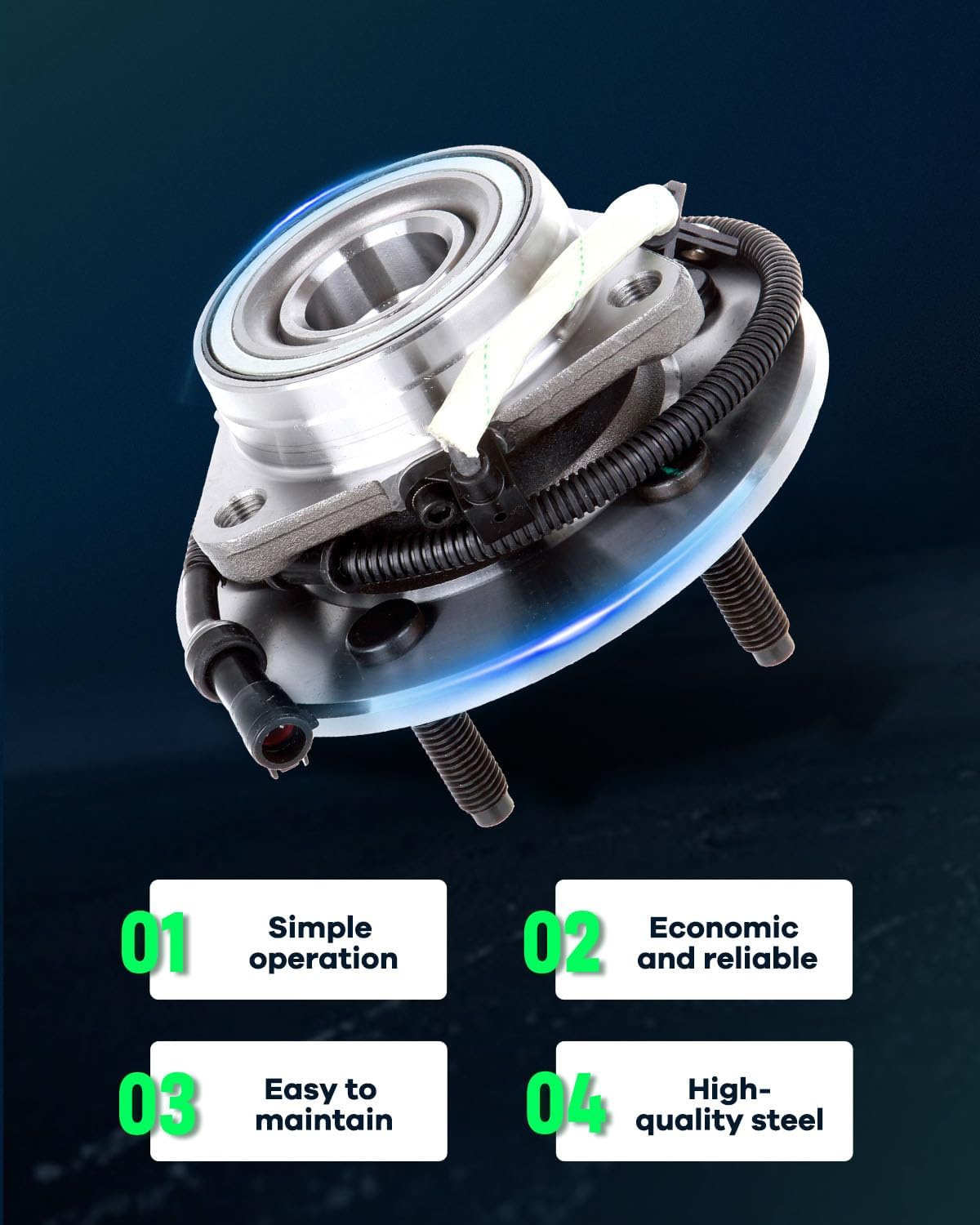 SCITOO Wheel Hub Wheel Bearing Assembly Front 515029 fit for Ford for F-150 2000-2004 5 Lugs Wheel Hub Bearing Assemblies W/ABS 2pcs Wheel Hub Bearings