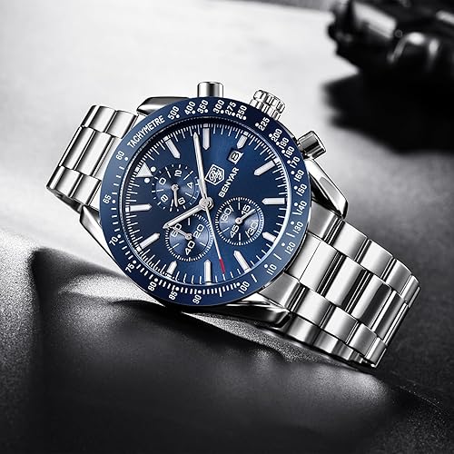 Miniatura 7 de BENYAR 5140L - Reloj de pulsera de estilo clásico, moderno y elegante para hombre, con diseño deportivo de estilo casual, correa de cuero
